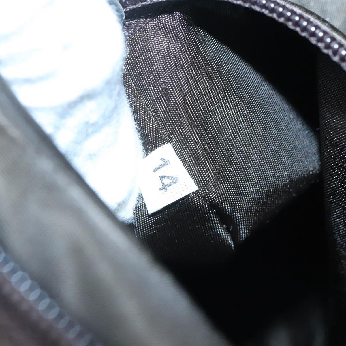 PRADA Hand Bag Nylon Khaki Silver Auth bs24908