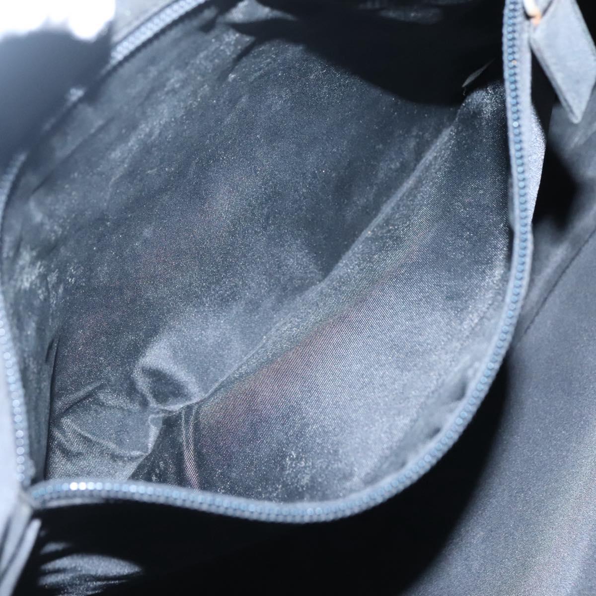 PRADA Hand Bag Nylon Black Silver Auth bs24909