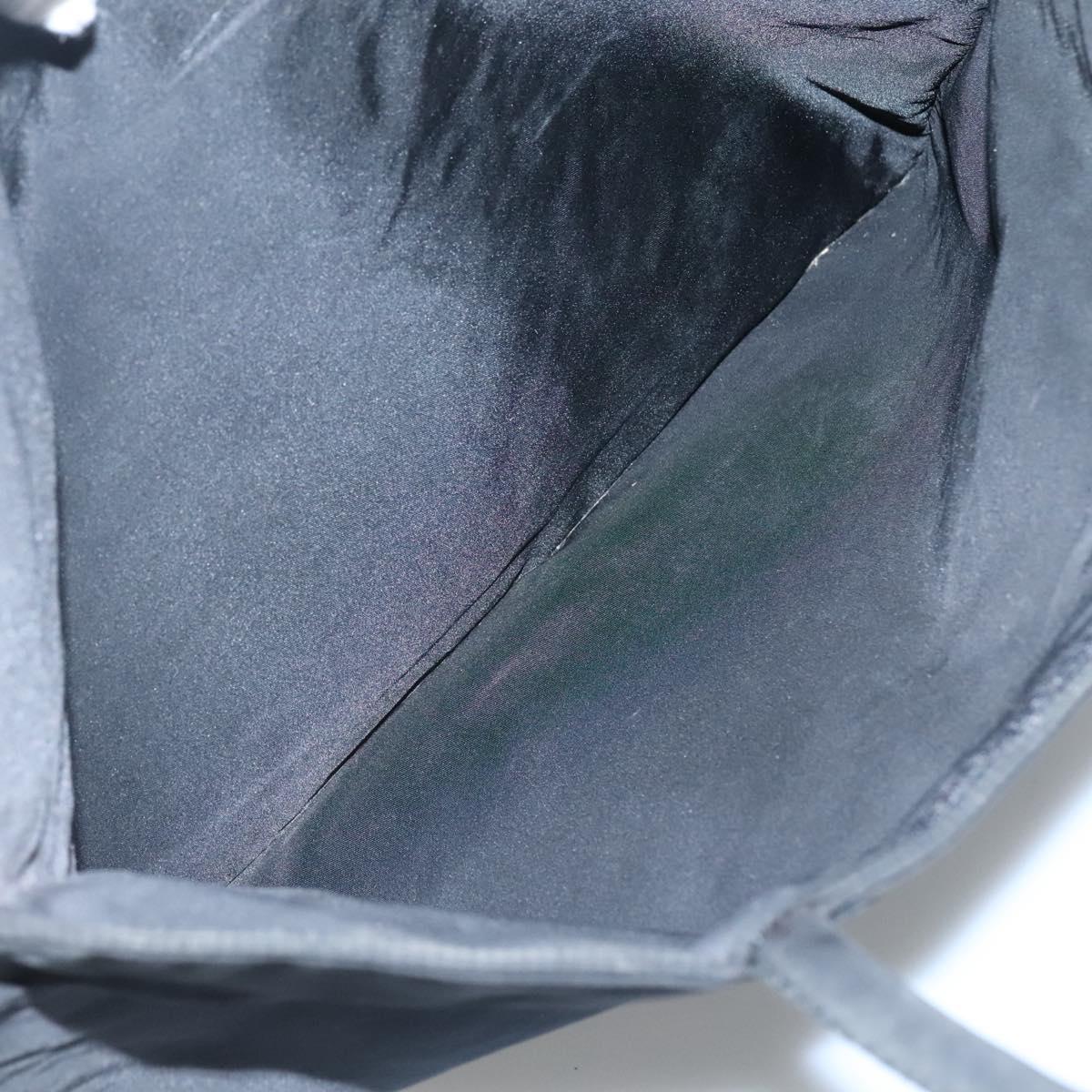 PRADA Hand Bag Nylon Black Silver Auth bs24909