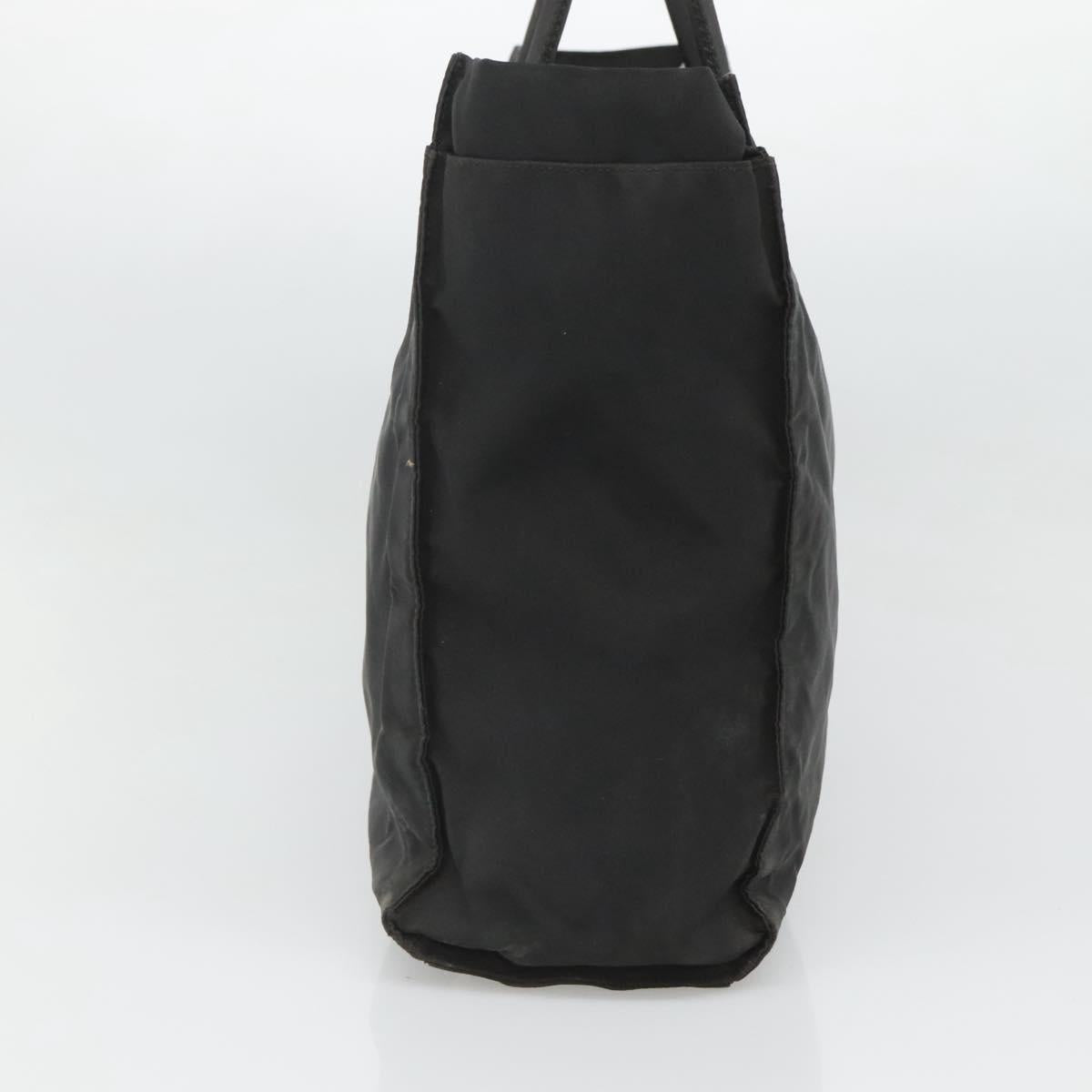 PRADA Hand Bag Nylon Black Silver Auth bs24909