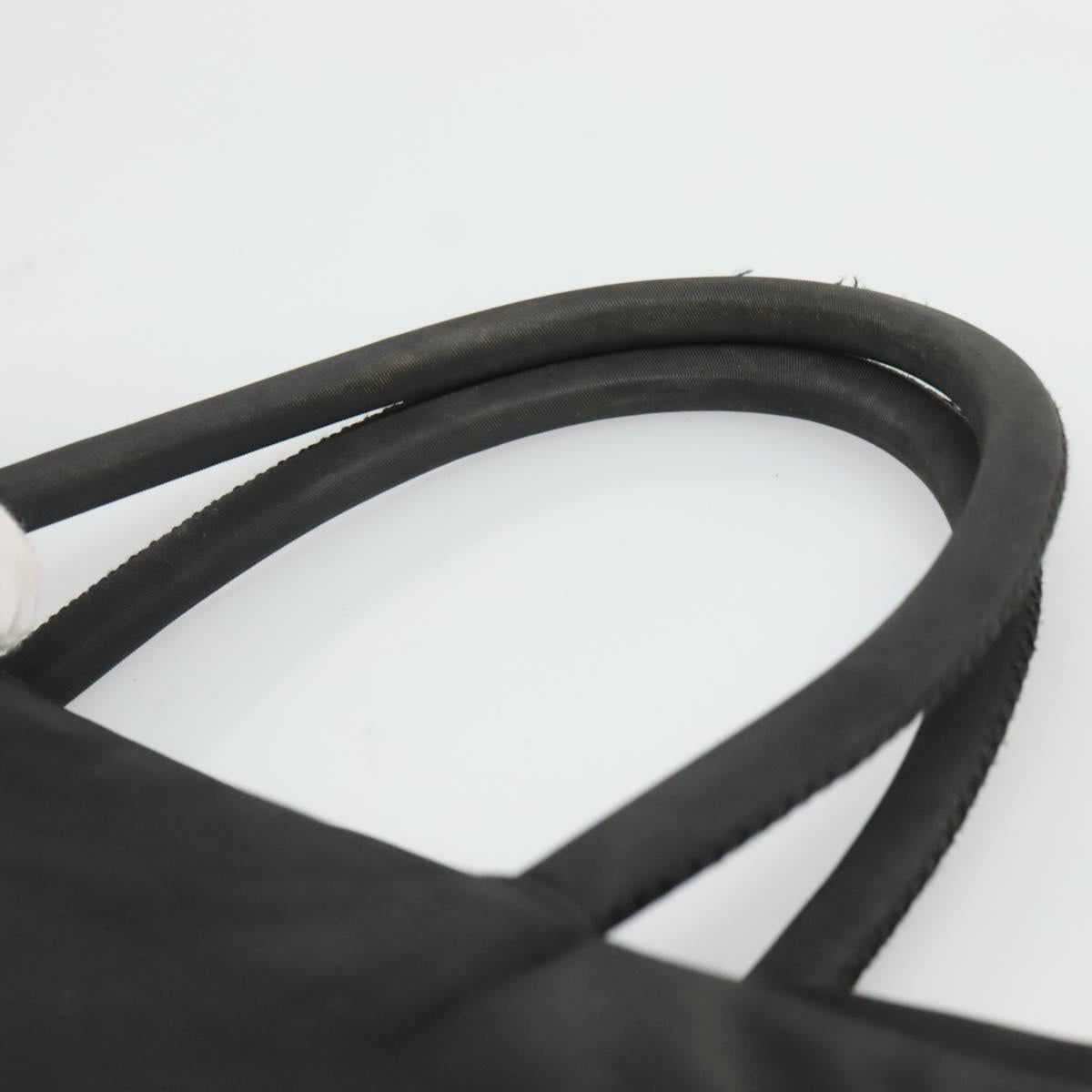 PRADA Hand Bag Nylon Black Silver Auth bs24909