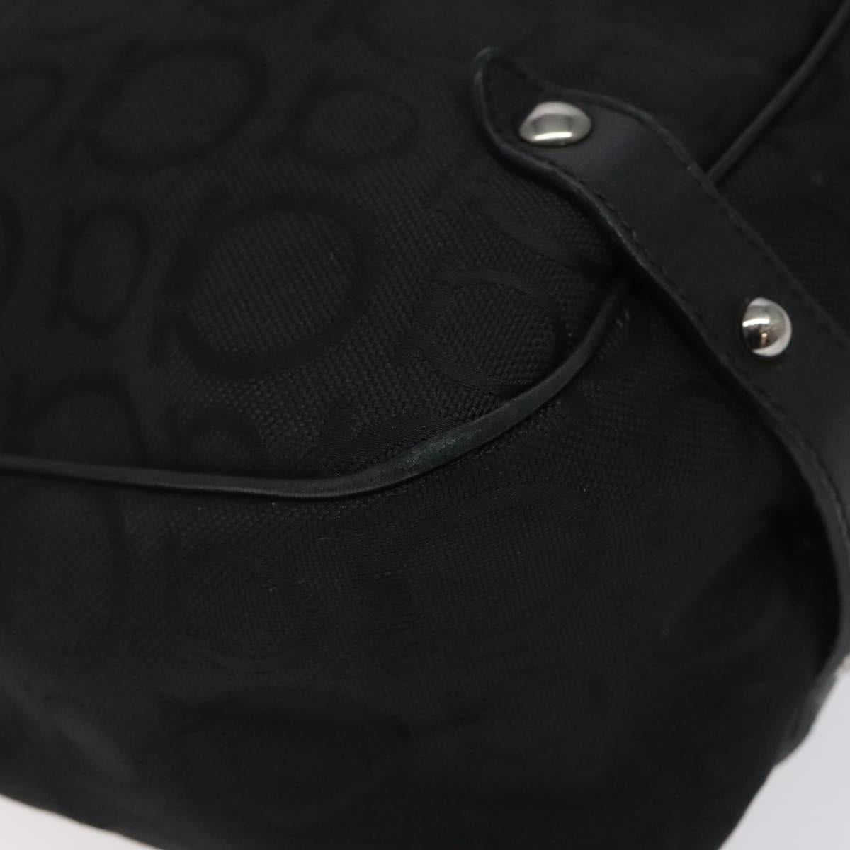 Salvatore Ferragamo Gancini Tote Bag Canvas Black Silver Auth bs24915