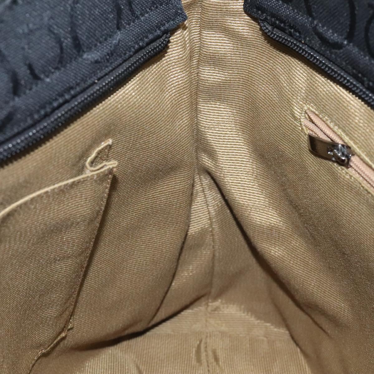 Salvatore Ferragamo Gancini Tote Bag Canvas Black Silver Auth bs24915