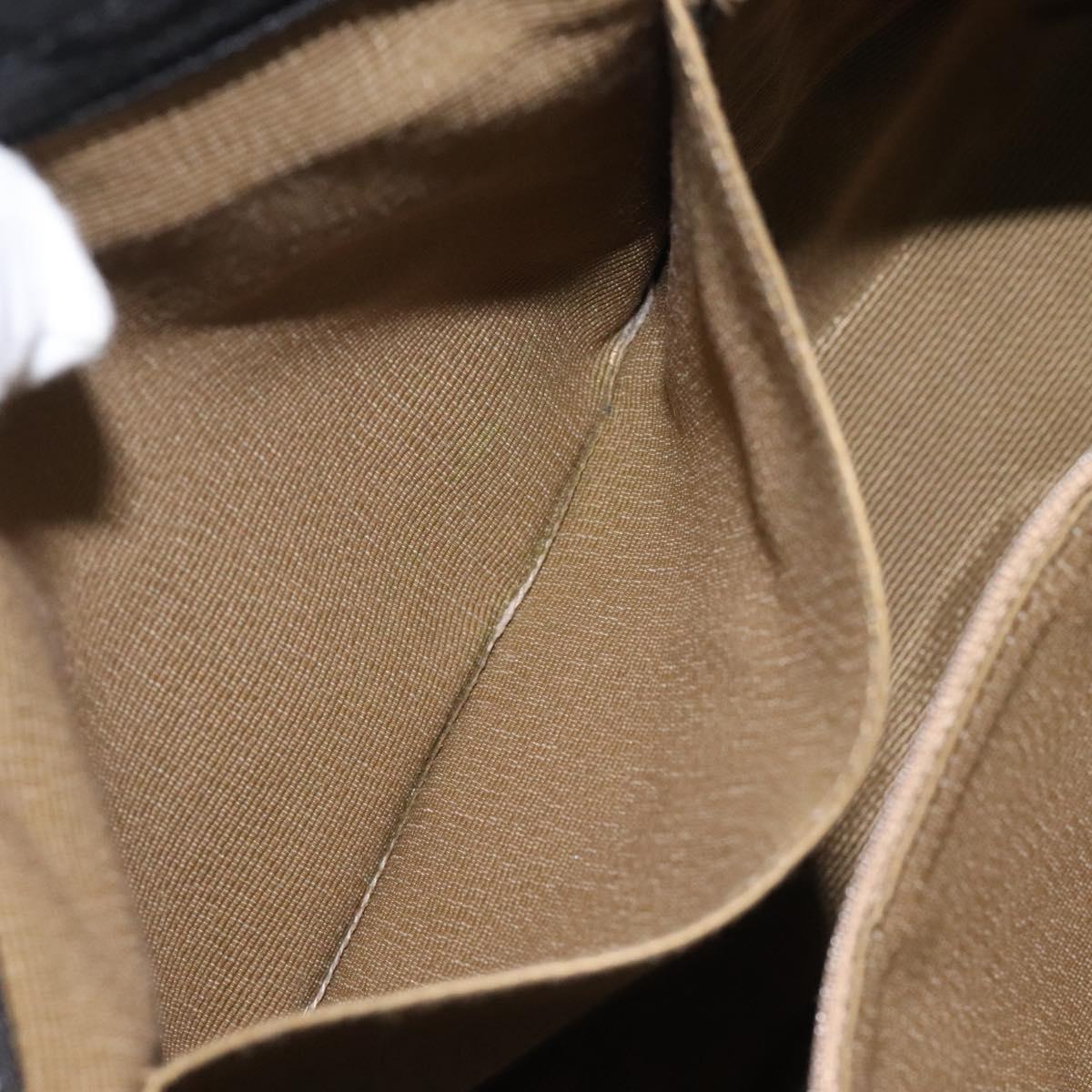 Salvatore Ferragamo Gancini Tote Bag Canvas Black Silver Auth bs24915