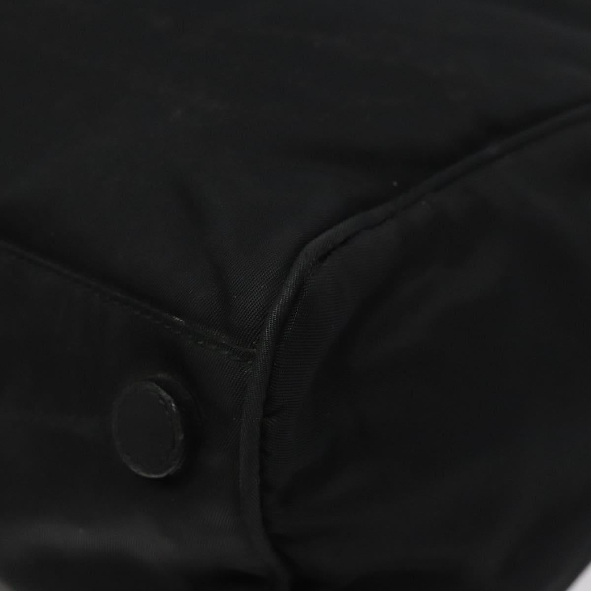 PRADA Tote Bag Nylon Black Silver Auth bs24925