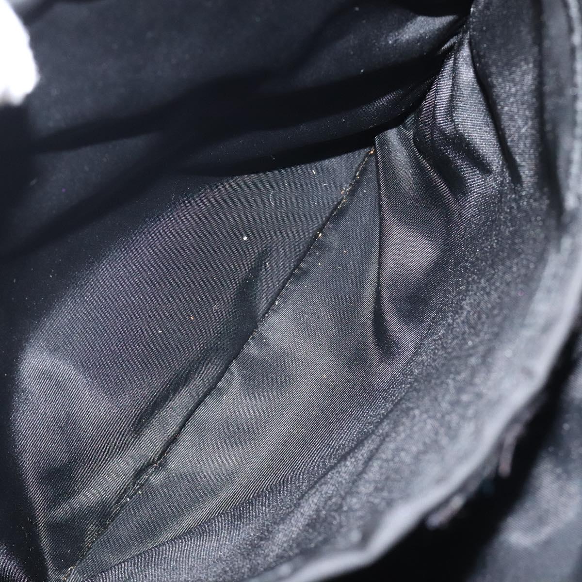 PRADA Tote Bag Nylon Black Silver Auth bs24925