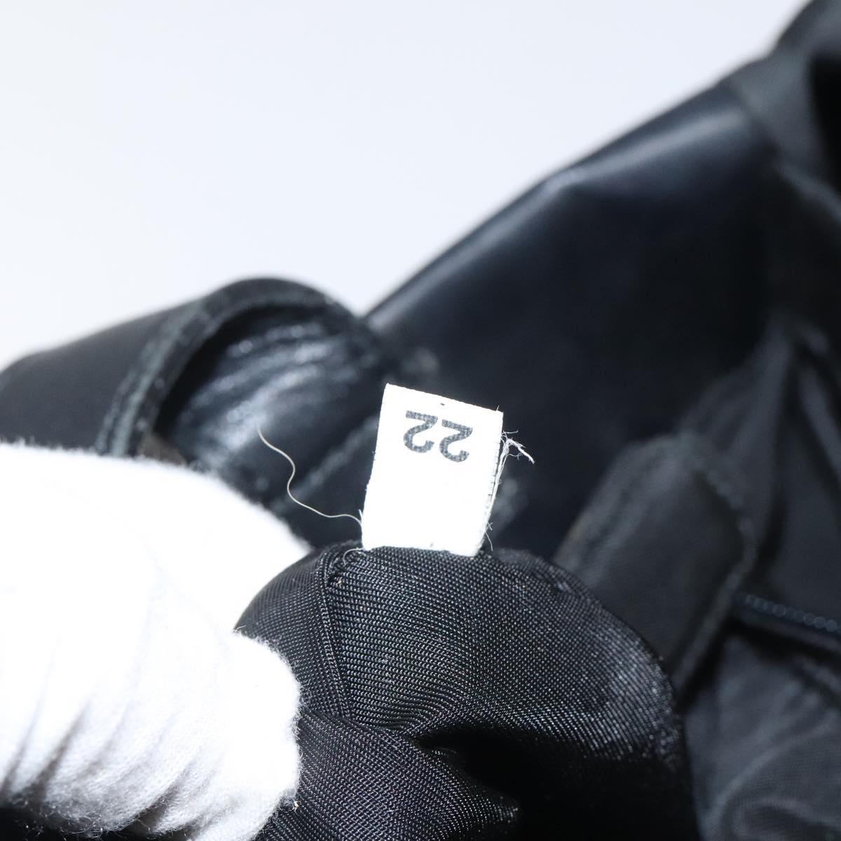 PRADA Tote Bag Nylon Black Silver Auth bs24925