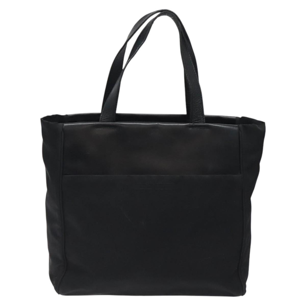 PRADA Tote Bag Nylon Black Silver Auth bs24925
