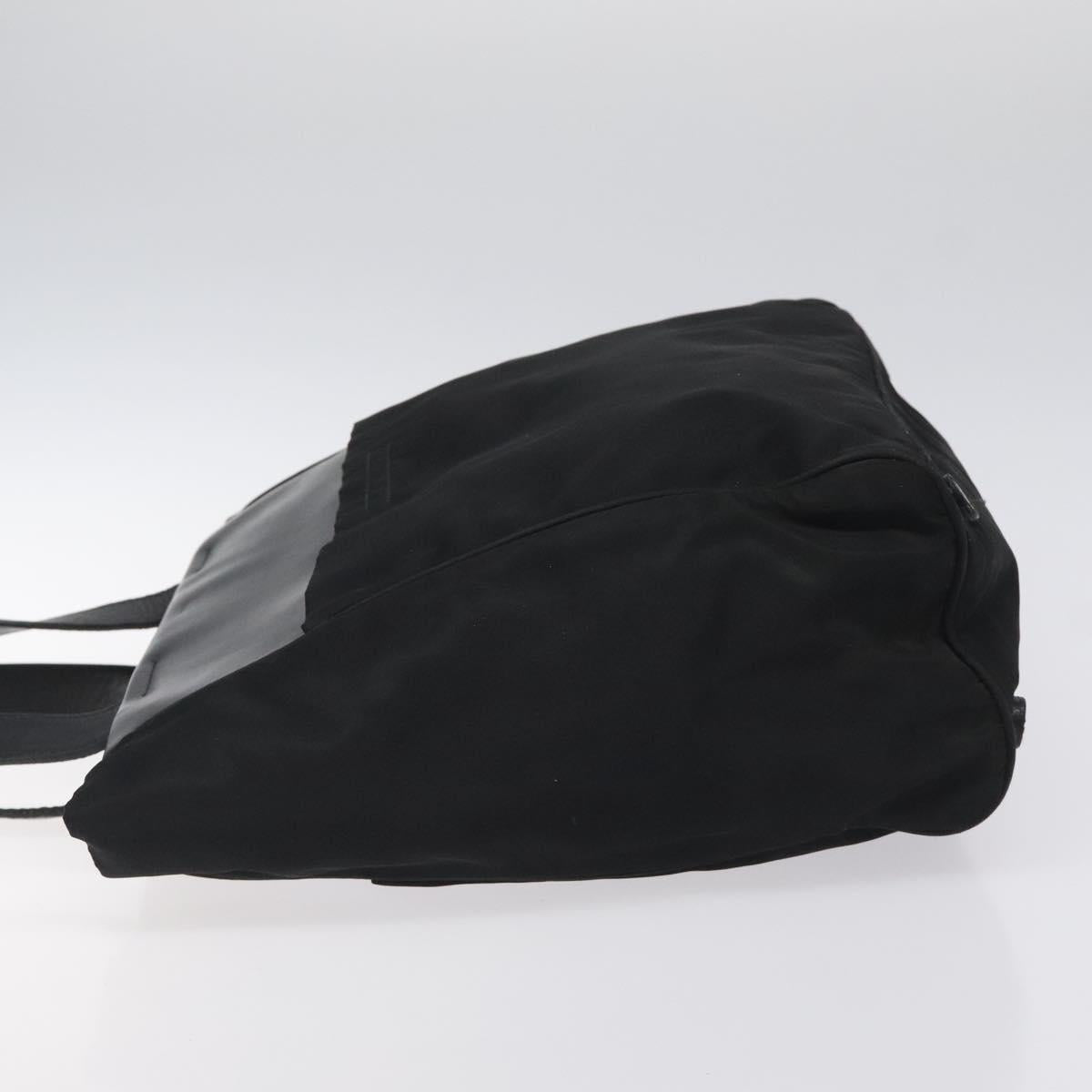 PRADA Tote Bag Nylon Black Silver Auth bs24925