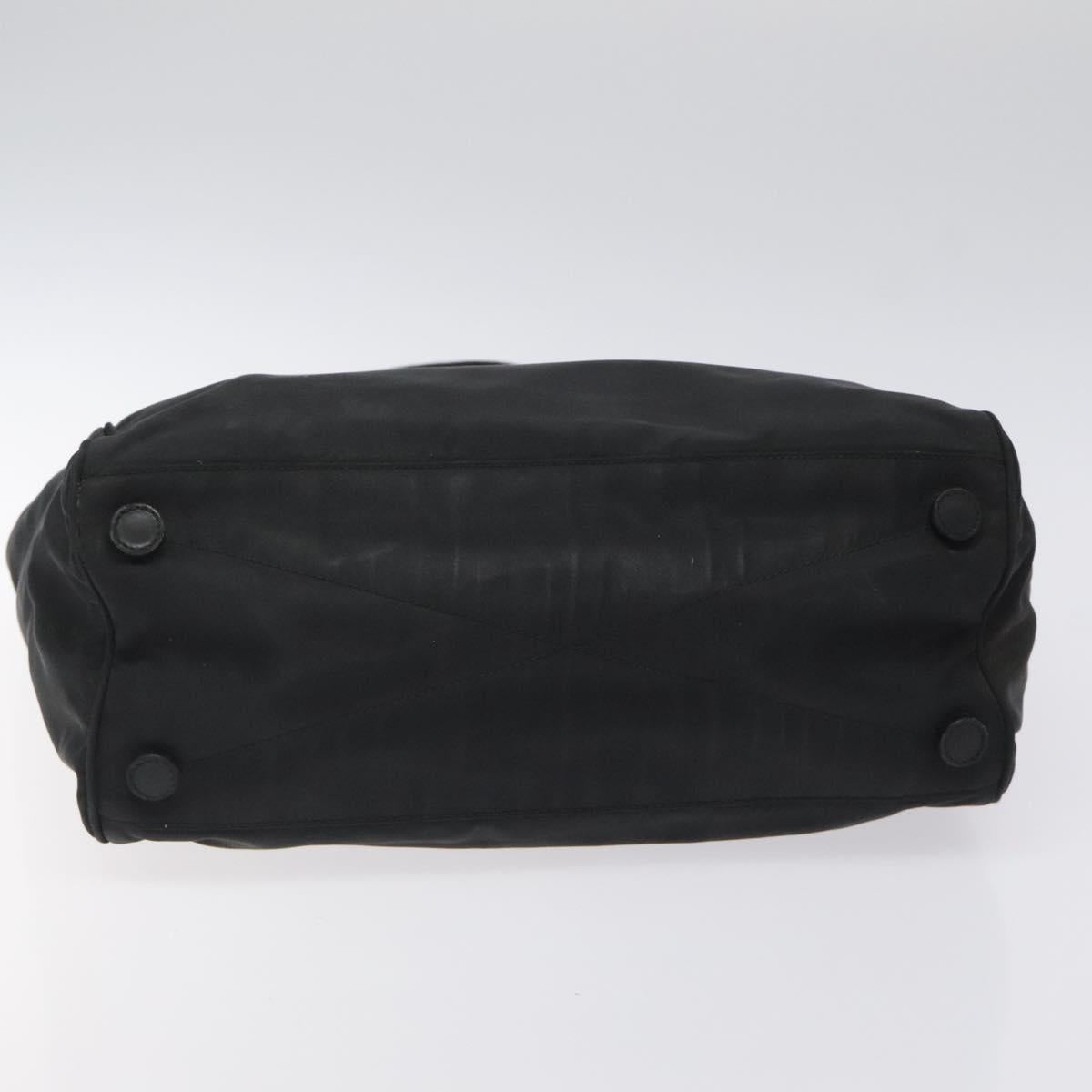 PRADA Tote Bag Nylon Black Silver Auth bs24925