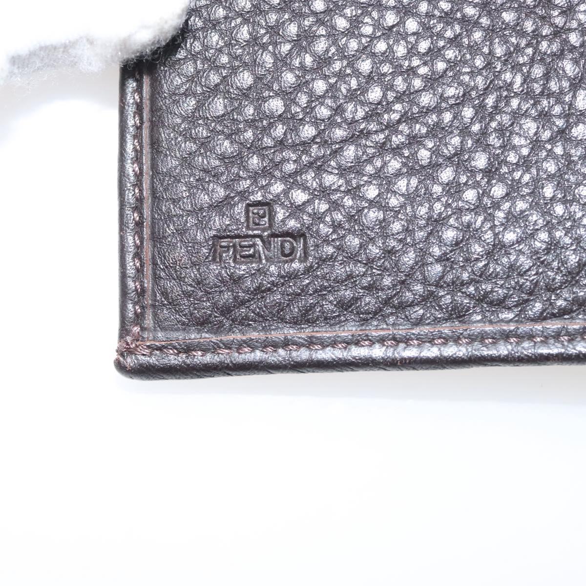 FENDI Zucca Canvas Wallet Black Brown Silver Auth bs24942