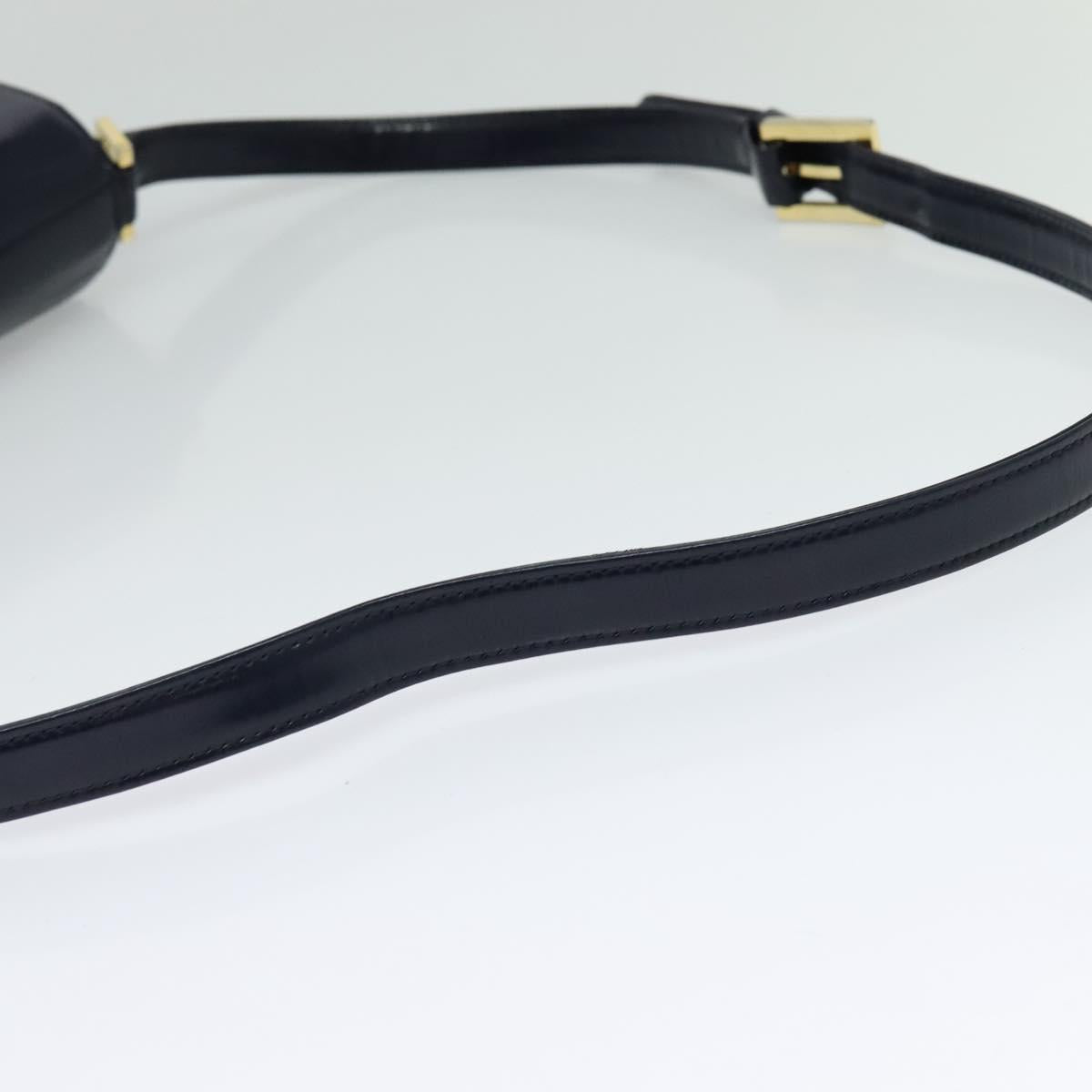 SAINT LAURENT Shoulder Bag Leather Blue Gold Auth bs24959