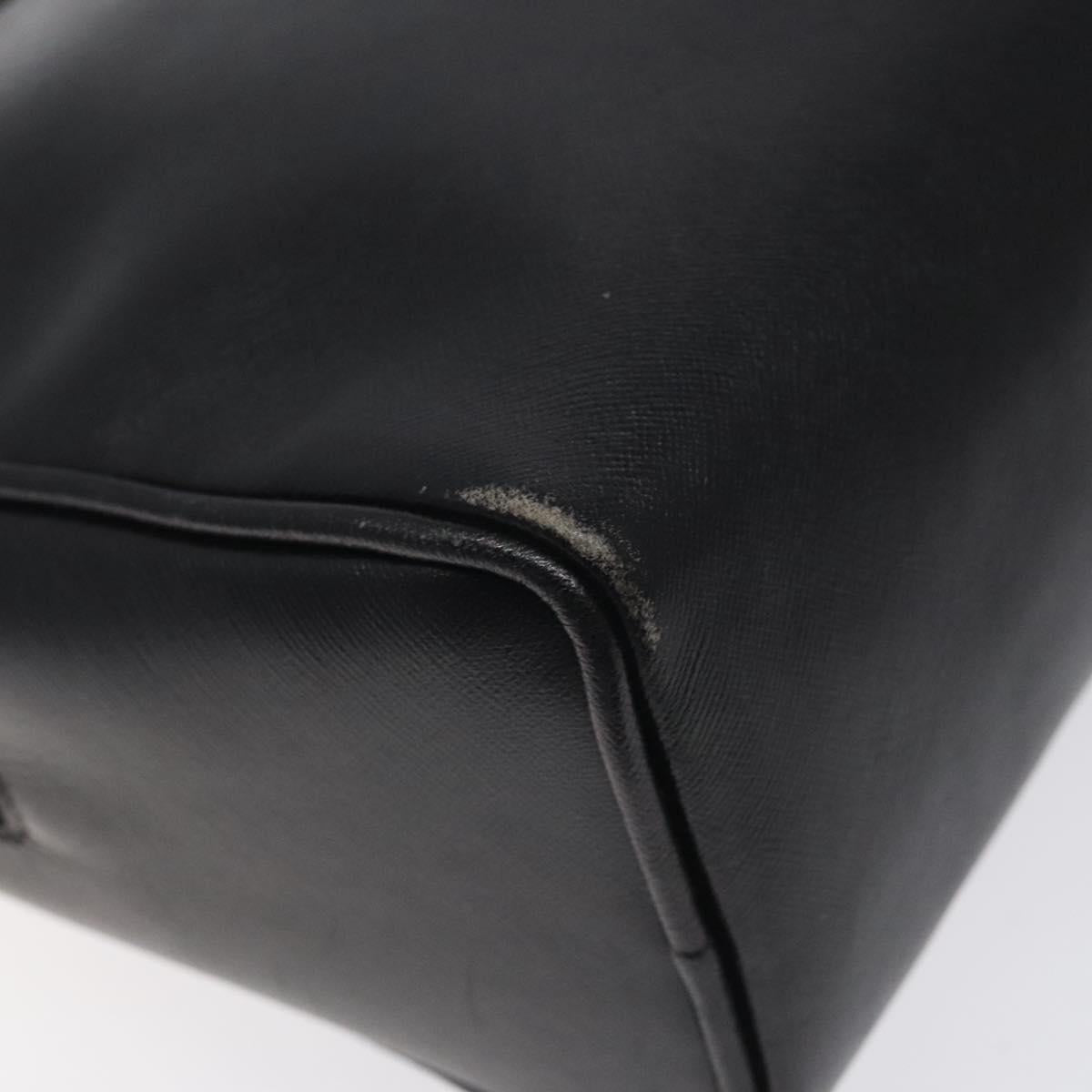 LOEWE Anagram Clutch Bag Leather Black Gold Auth bs24960