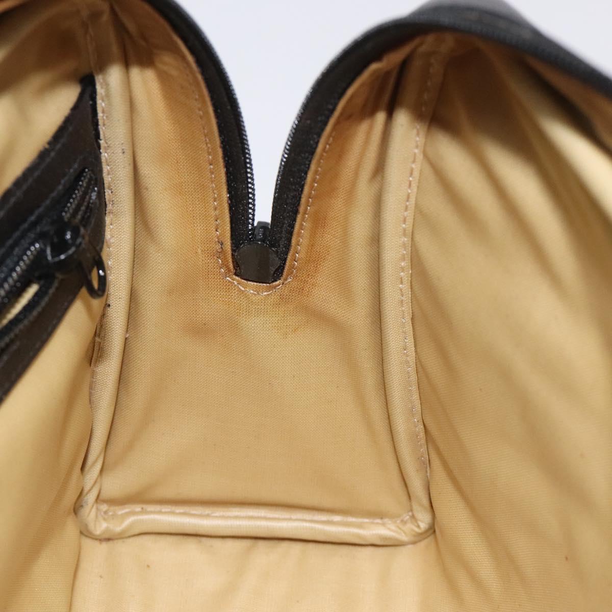 LOEWE Anagram Clutch Bag Leather Black Gold Auth bs24960