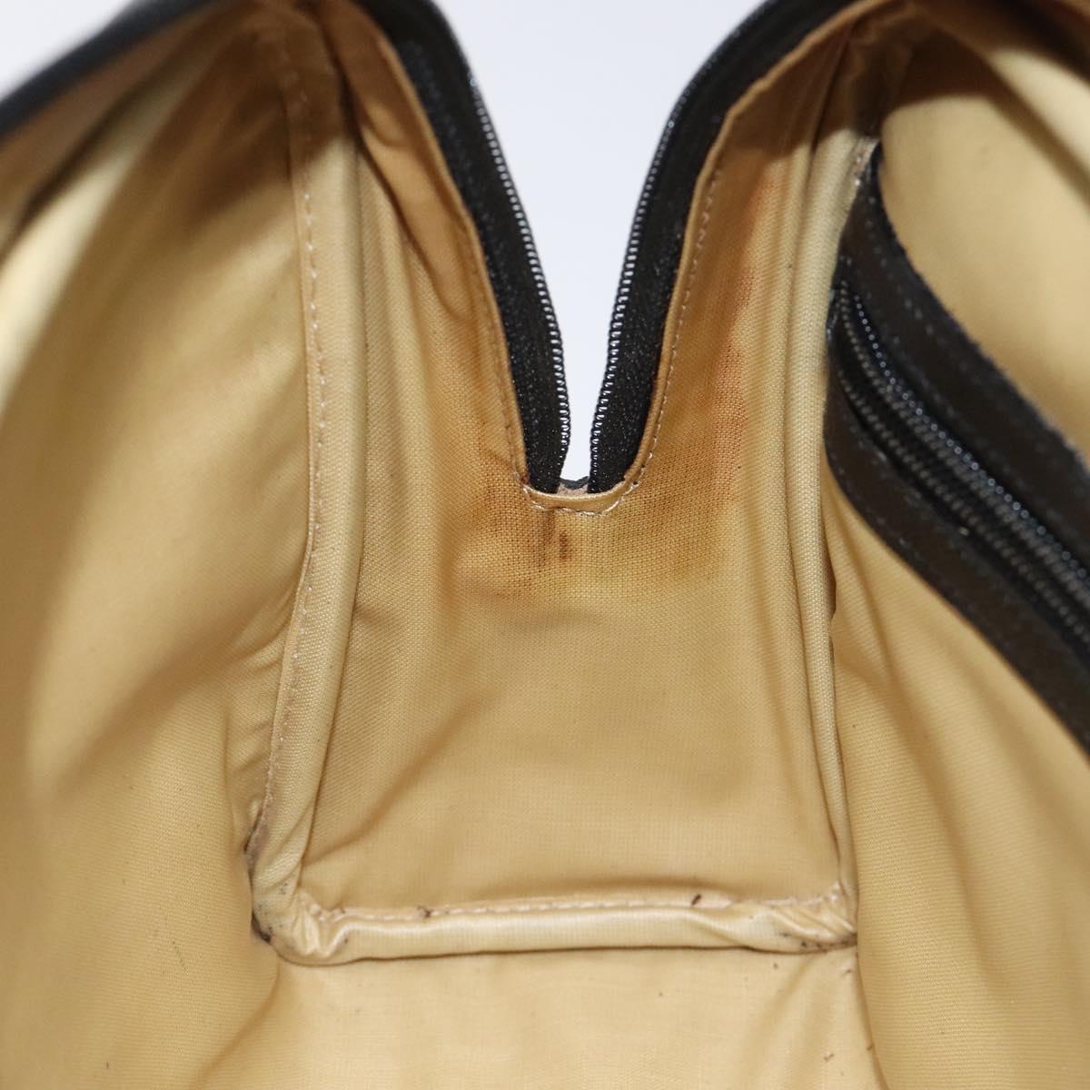 LOEWE Anagram Clutch Bag Leather Black Gold Auth bs24960