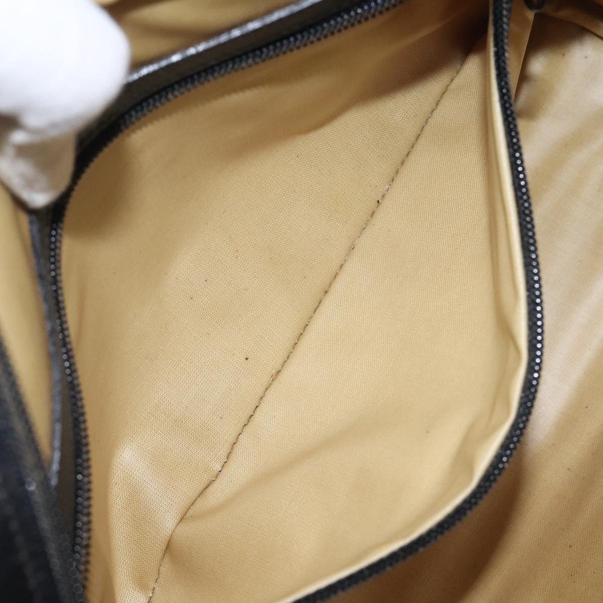 LOEWE Anagram Clutch Bag Leather Black Gold Auth bs24960