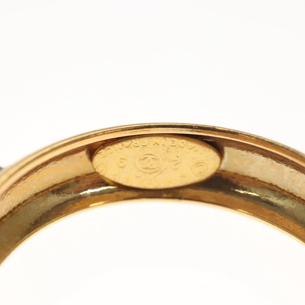 CHANEL Earring metal Gold CC Auth bs24970