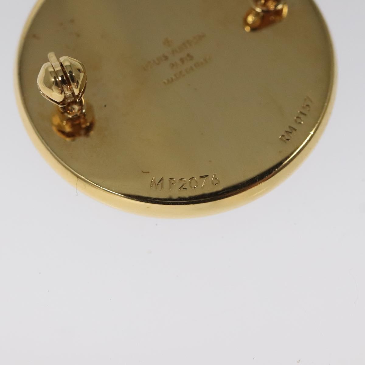 LOUIS VUITTON Supreme Pin Badge metal Gold MP2076 LV Auth bs24973A