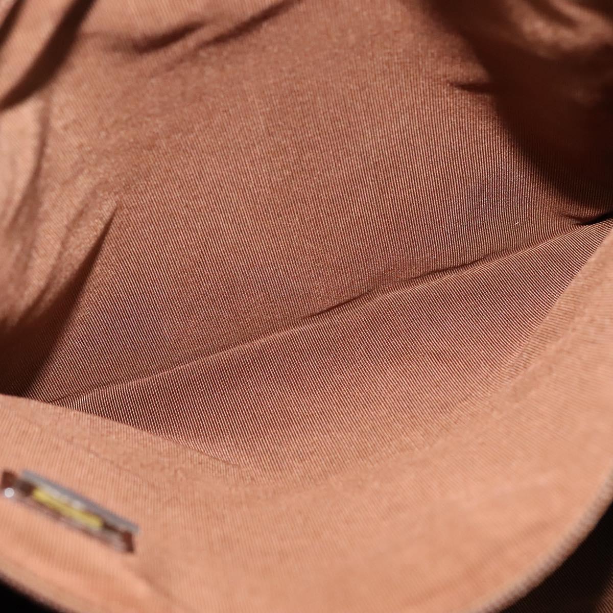 CHANEL Shoulder Bag Leather Brown Gold CC Auth bs24975