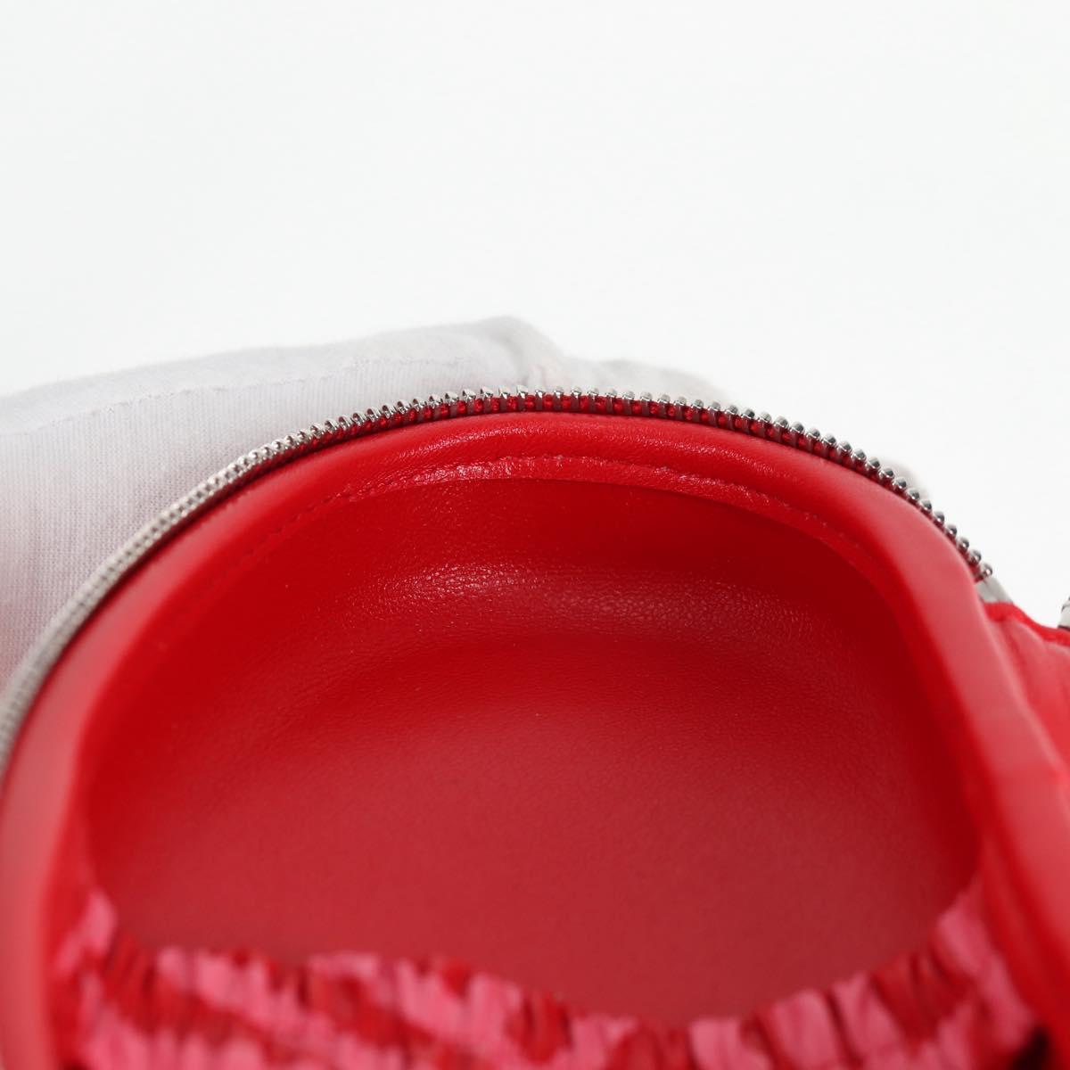 CHANEL Chain Glasses Sunglasses Case Glasses Case Leather Red CC Auth bs24979AM