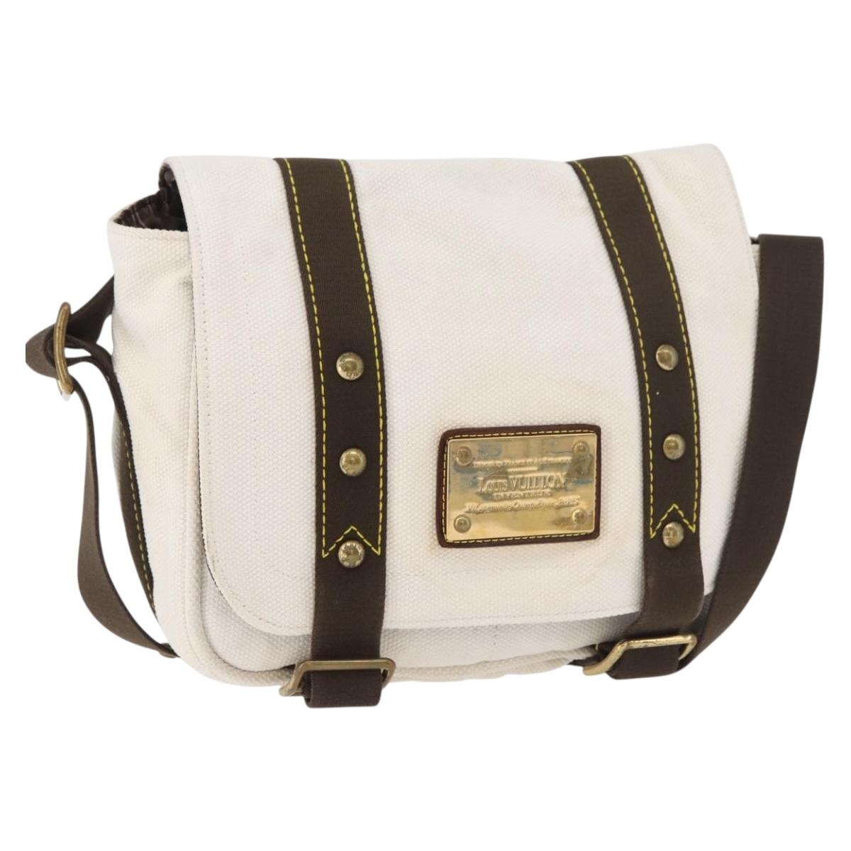 LOUIS VUITTON Antigua Buzzus PM Shoulder Bag Beige Brown M40042 LV Auth bs24988