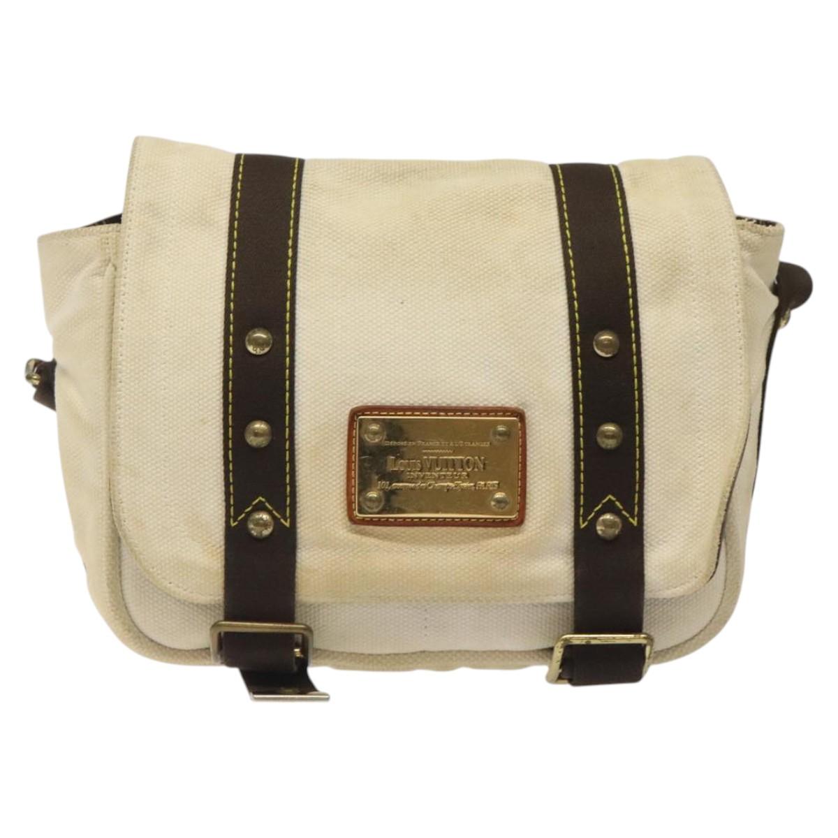 LOUIS VUITTON Antigua Buzzus PM Shoulder Bag Beige Brown M40042 LV Auth bs24988