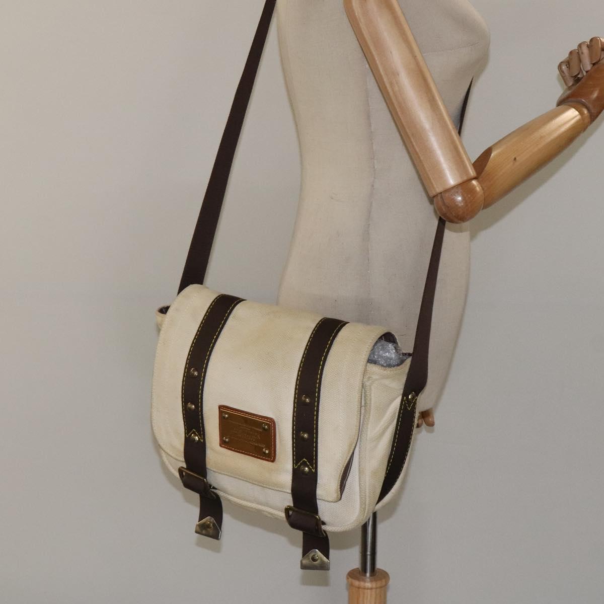 LOUIS VUITTON Antigua Buzzus PM Shoulder Bag Beige Brown M40042 LV Auth bs24988