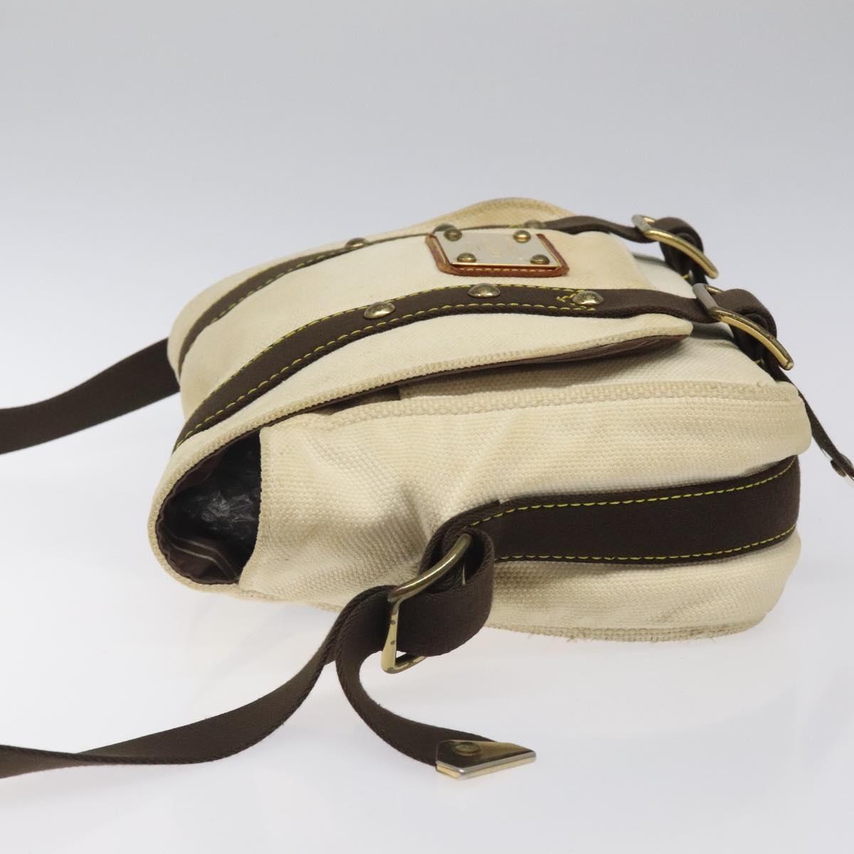 LOUIS VUITTON Antigua Buzzus PM Shoulder Bag Beige Brown M40042 LV Auth bs24988