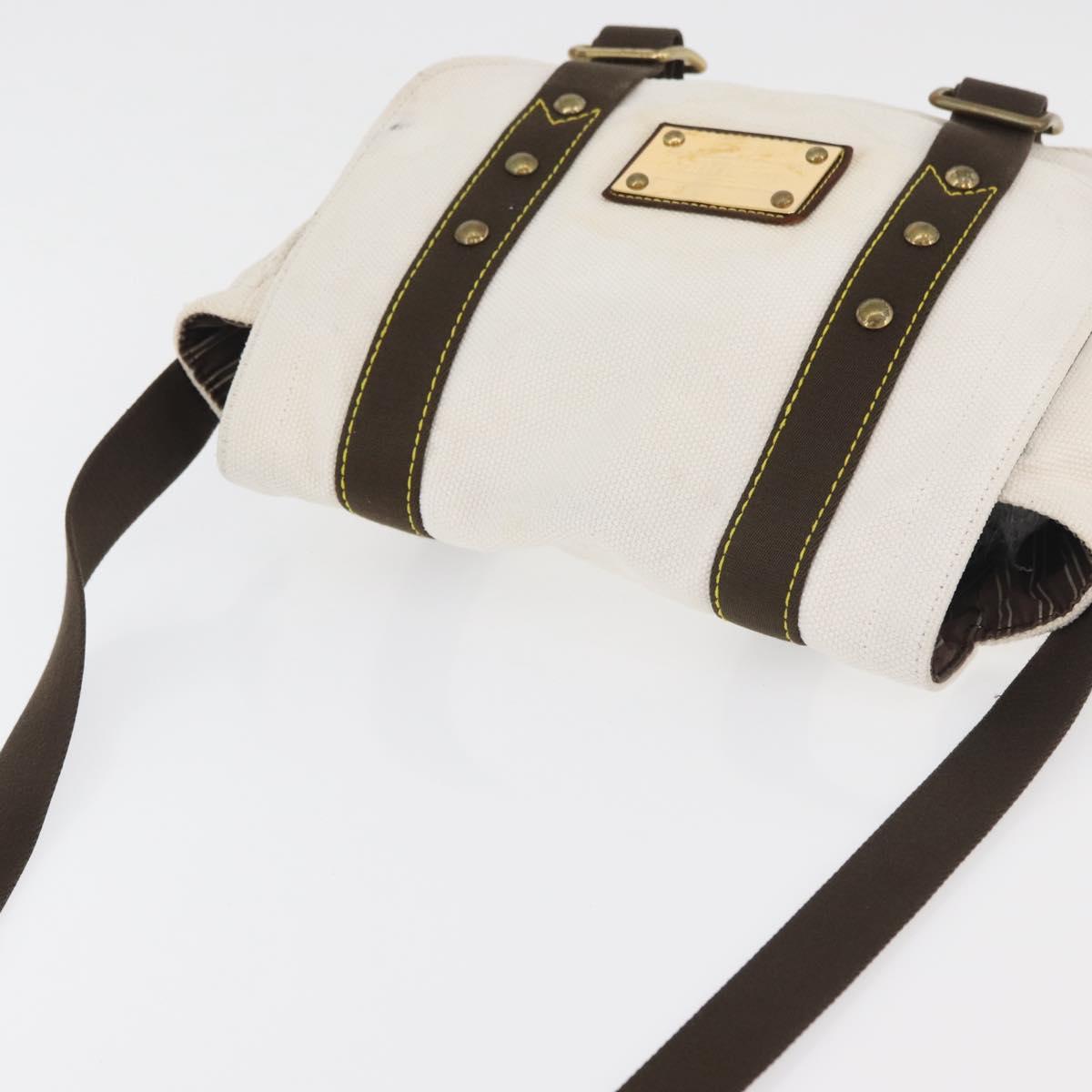 LOUIS VUITTON Antigua Buzzus PM Shoulder Bag Beige Brown M40042 LV Auth bs24988