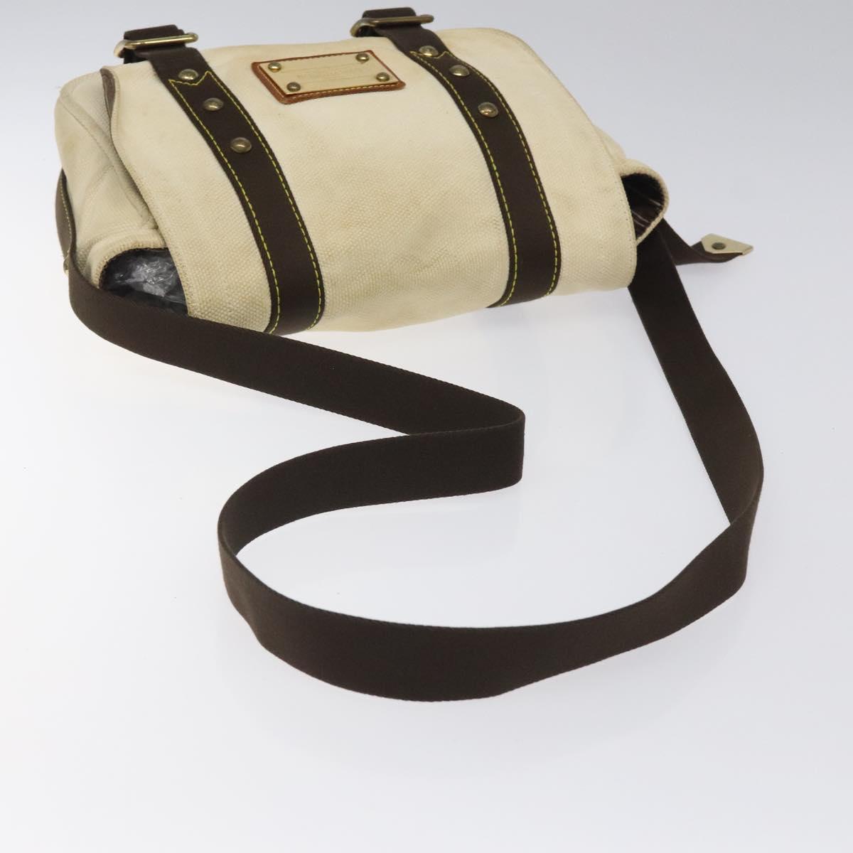 LOUIS VUITTON Antigua Buzzus PM Shoulder Bag Beige Brown M40042 LV Auth bs24988