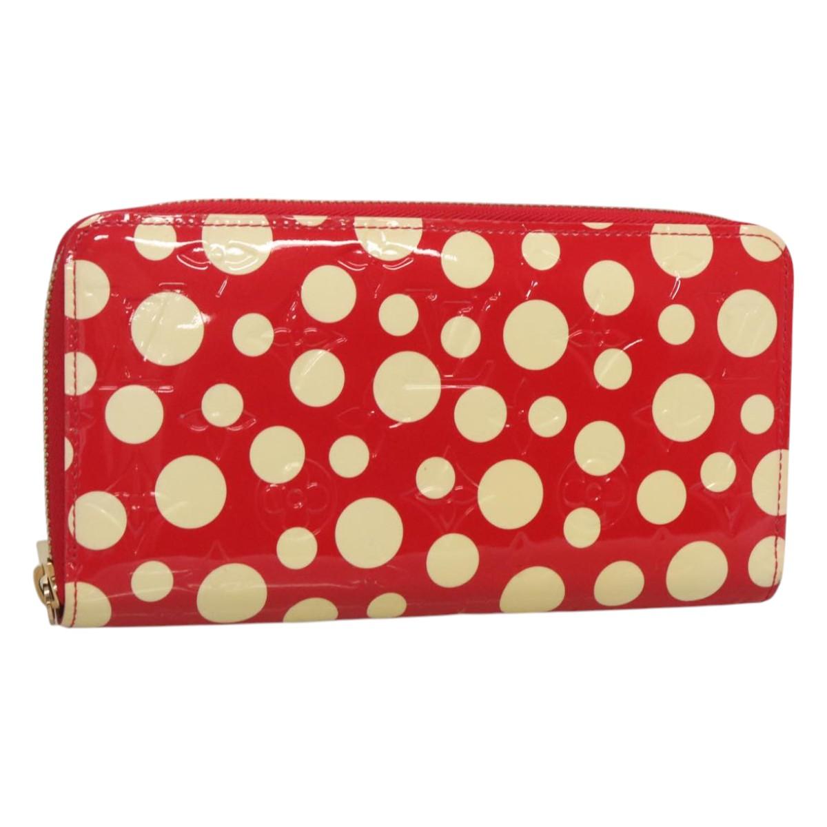 LOUIS VUITTON Monogram Vernis Yayoi Kusama Wallet Rouge M91572 LV Auth bs24989