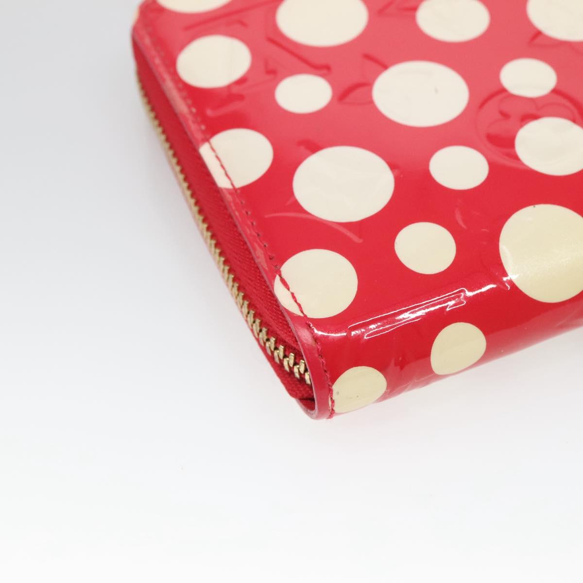 LOUIS VUITTON Monogram Vernis Yayoi Kusama Wallet Rouge M91572 LV Auth bs24989