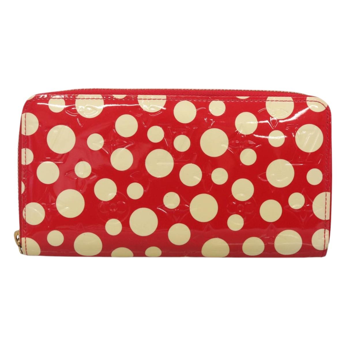 LOUIS VUITTON Monogram Vernis Yayoi Kusama Wallet Rouge M91572 LV Auth bs24989