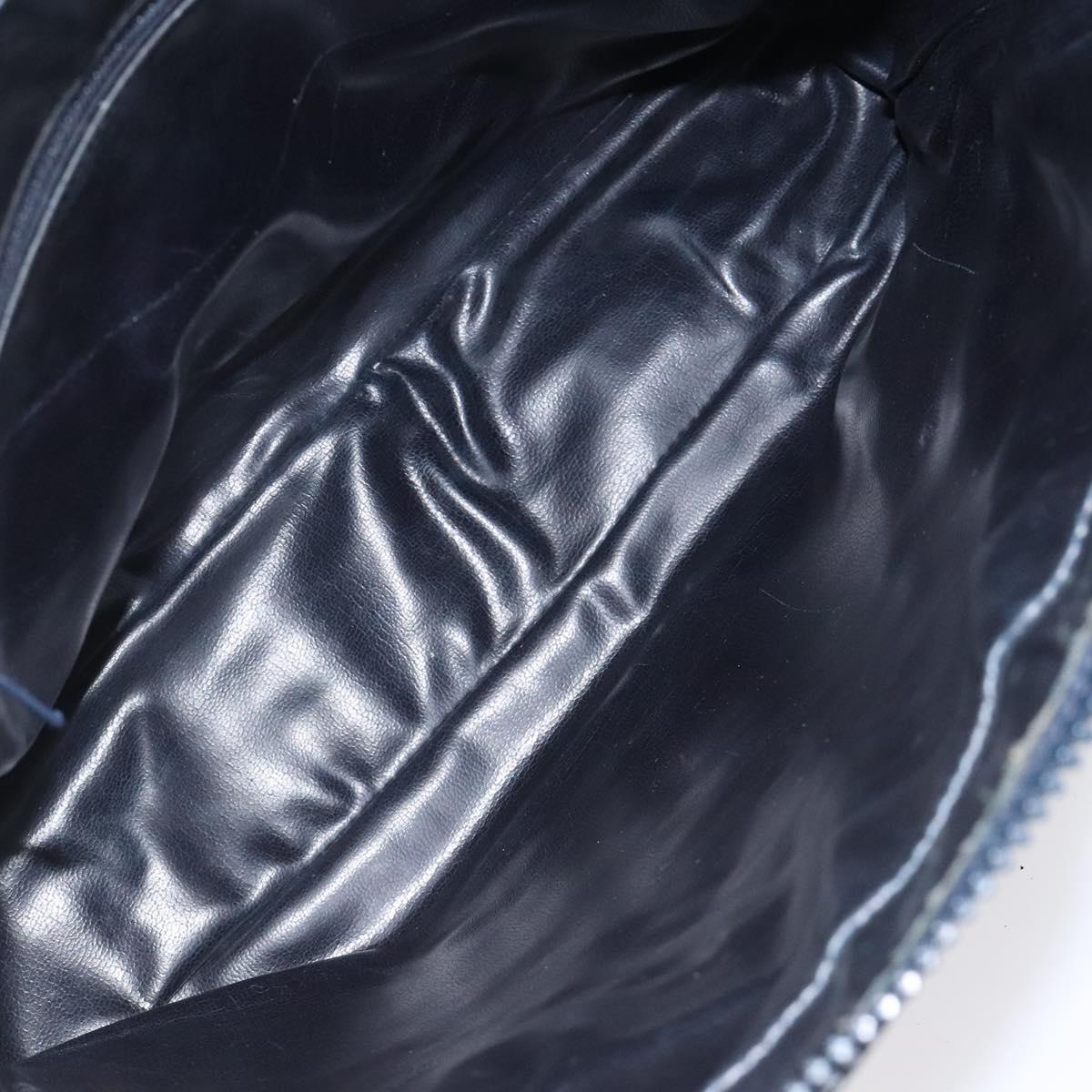 CELINE C Sulky Shoulder Bag Canvas Navy Gold Auth bs24993