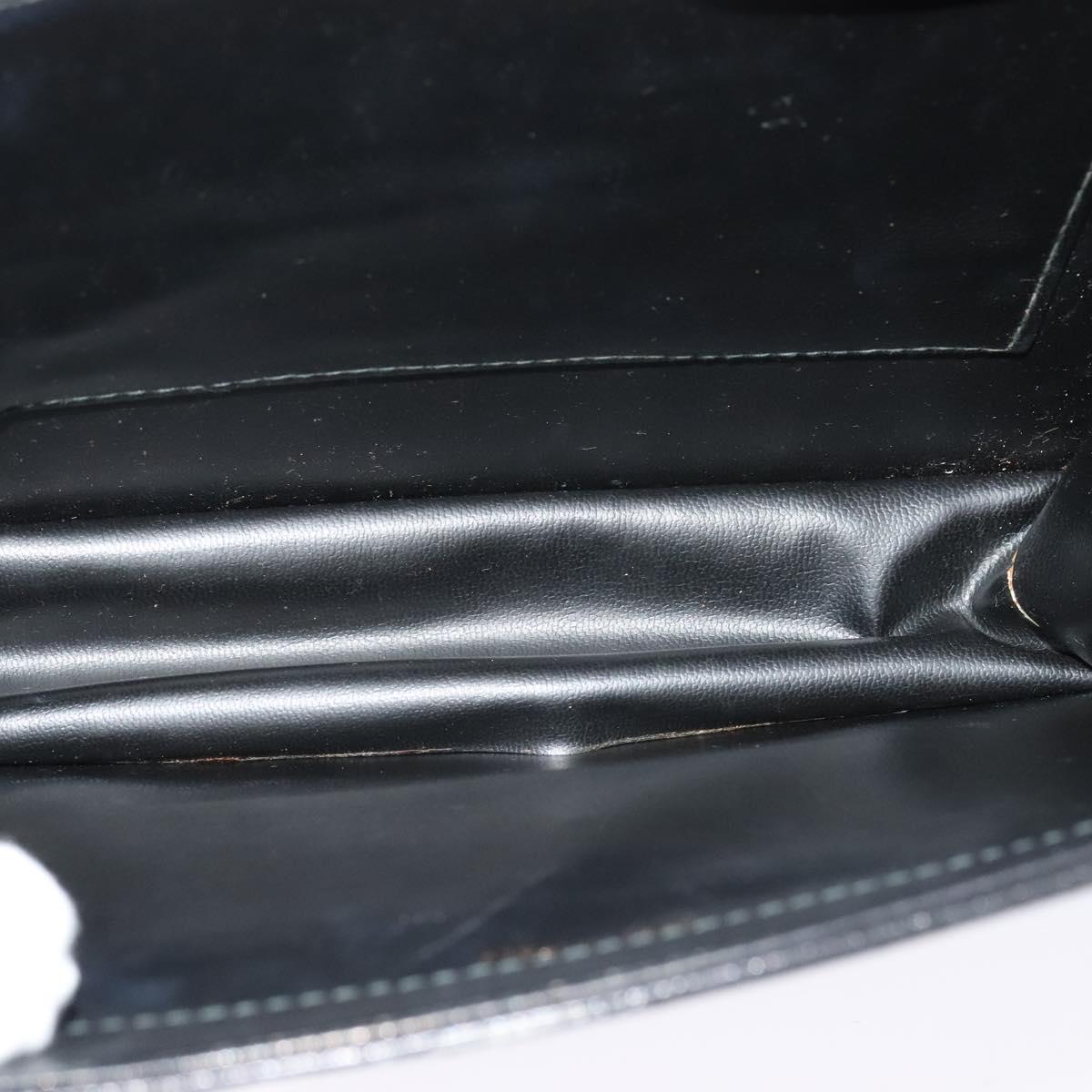 CELINE Shoulder Bag Leather Black Gold Auth bs24994