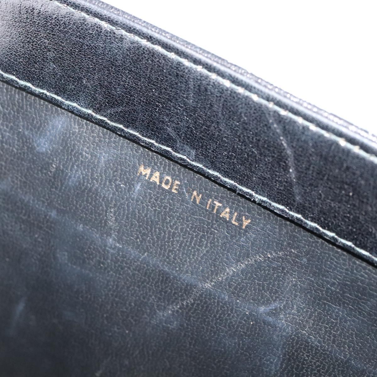 CELINE Shoulder Bag Leather Black Gold Auth bs24994