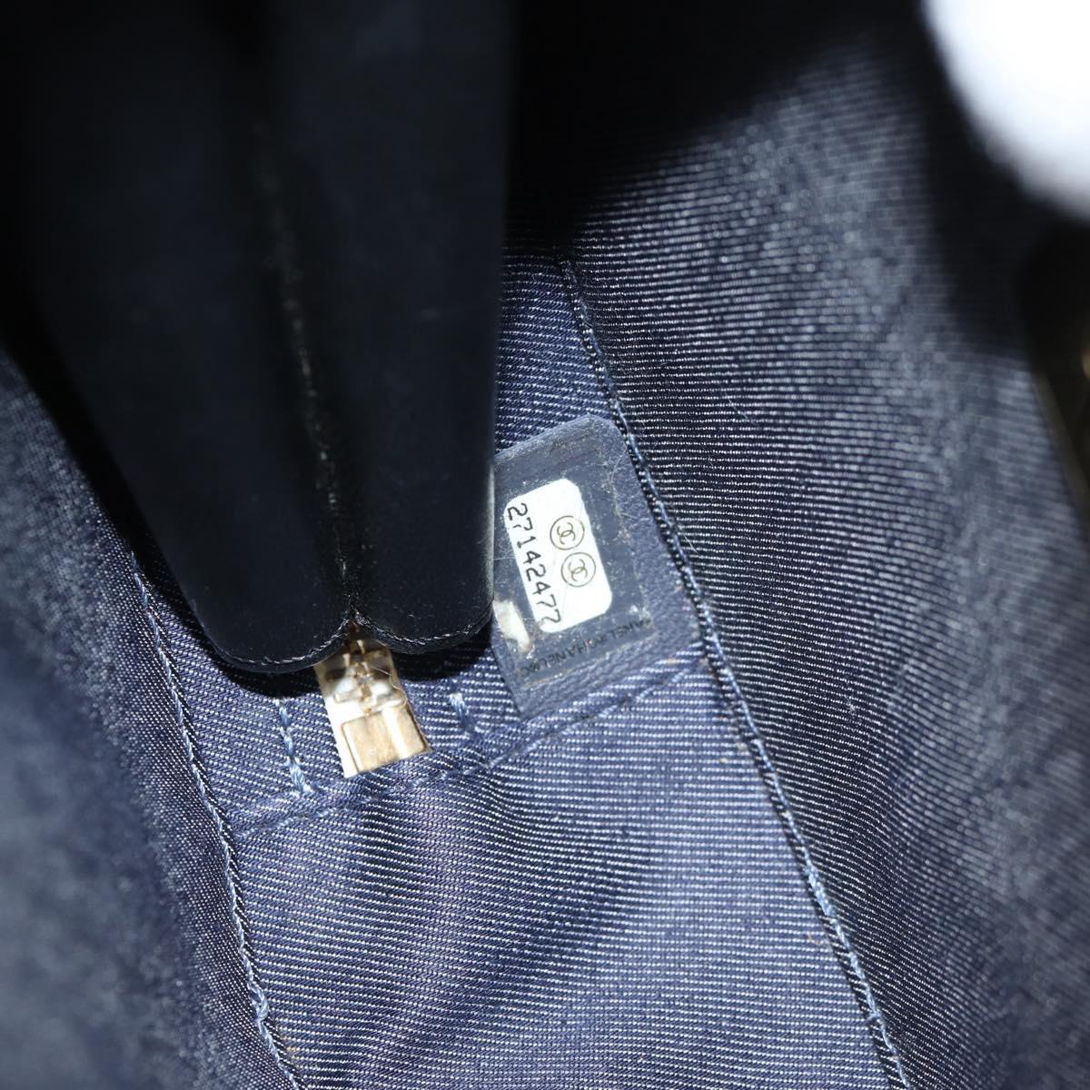 CHANEL Matelasse COCO Mark Chain Round Rope Bag Leather Black CC Auth bs25005A