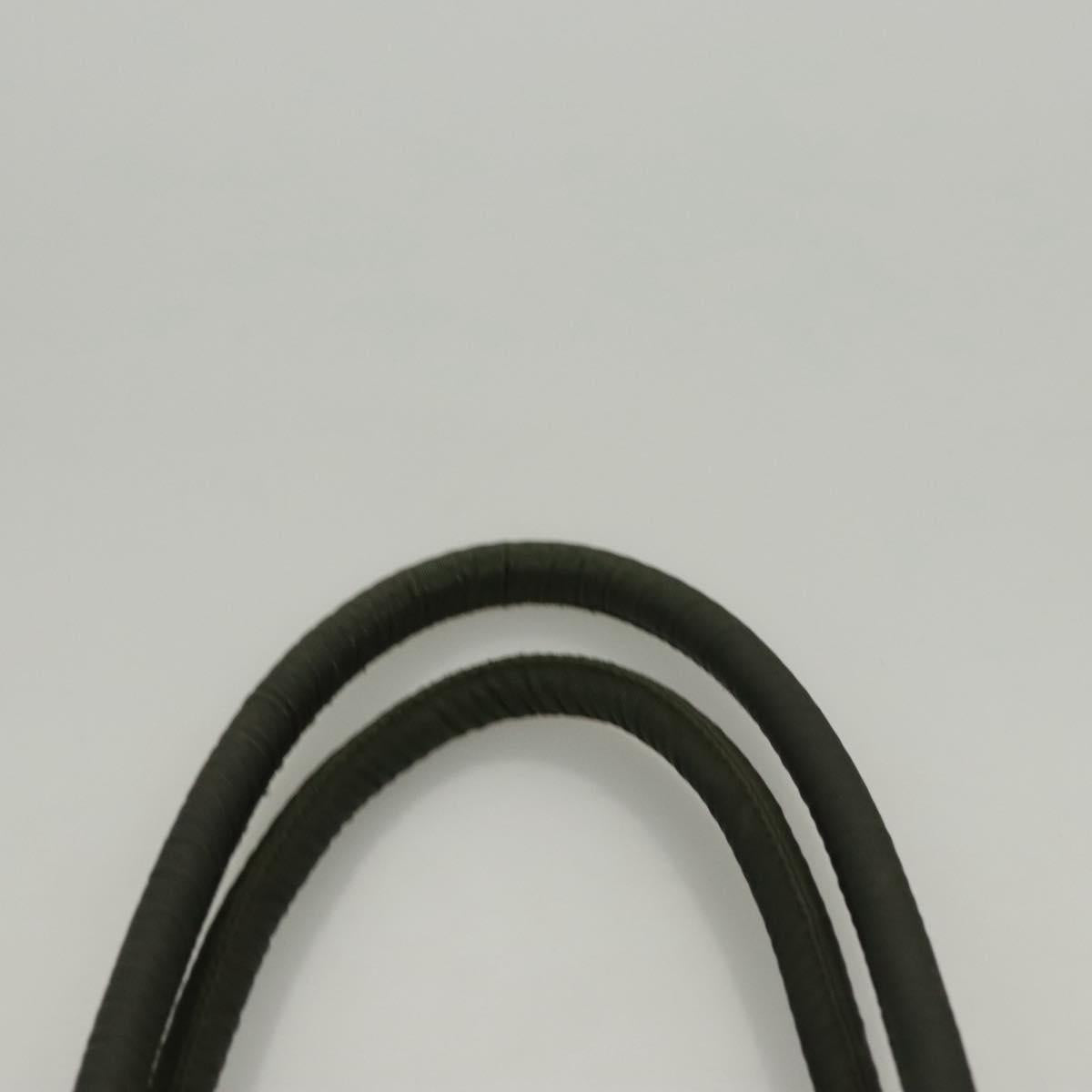 PRADA Hand Bag Nylon Khaki Silver Auth bs25012