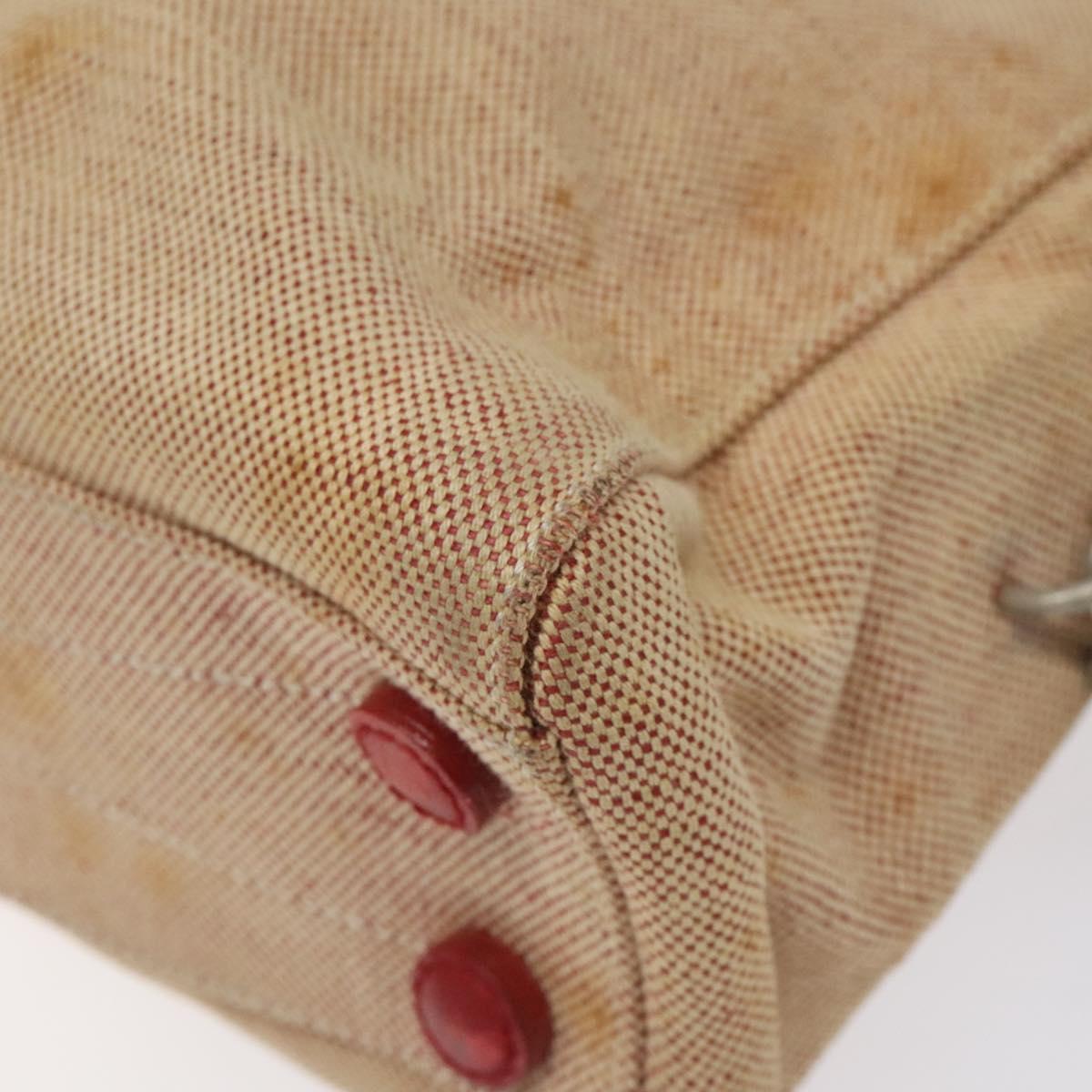 PRADA Hand Bag Canvas Red Silver Auth bs25015