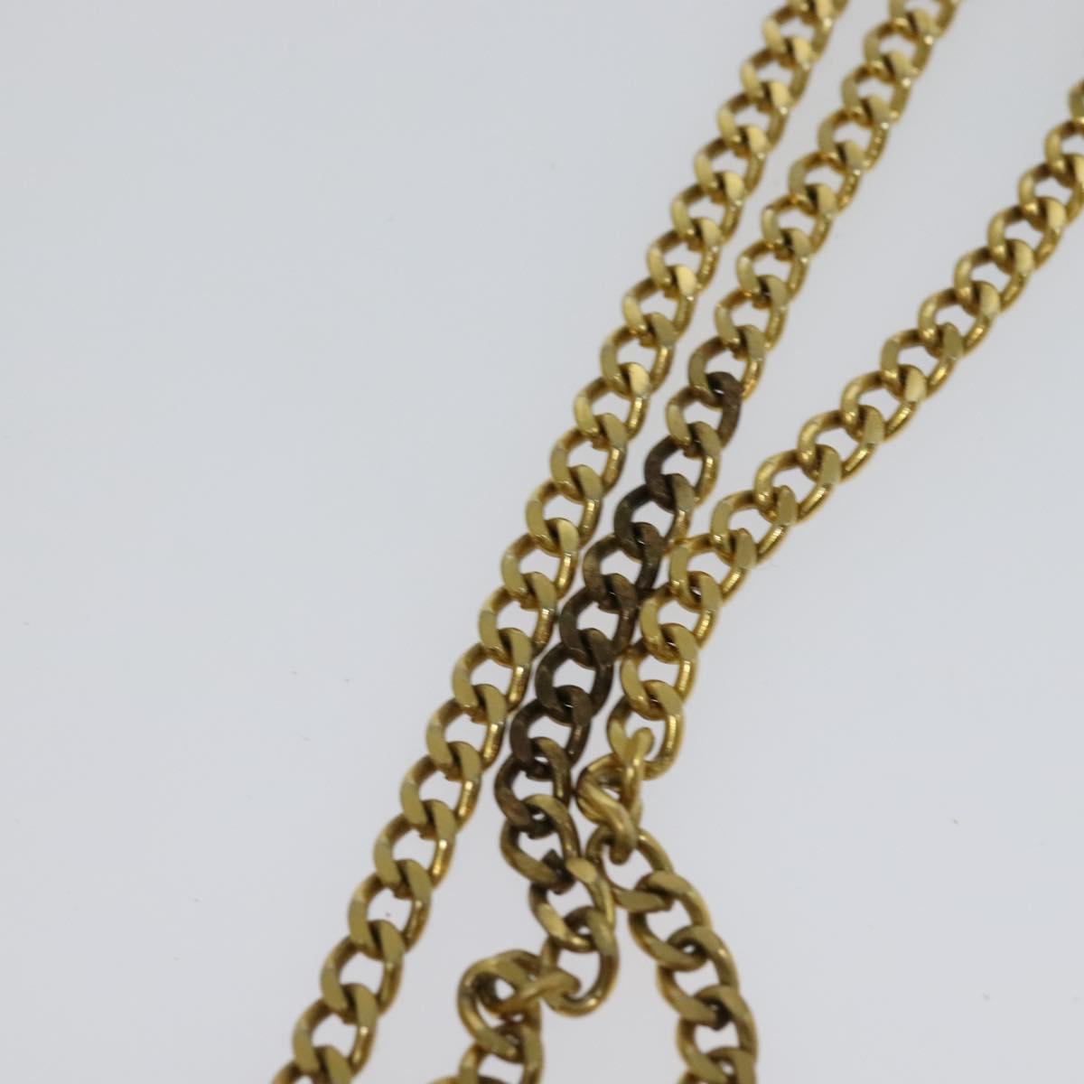 Christian Dior Honeycomb Canvas Chain Shoulder Bag Beige Gold Auth bs25041