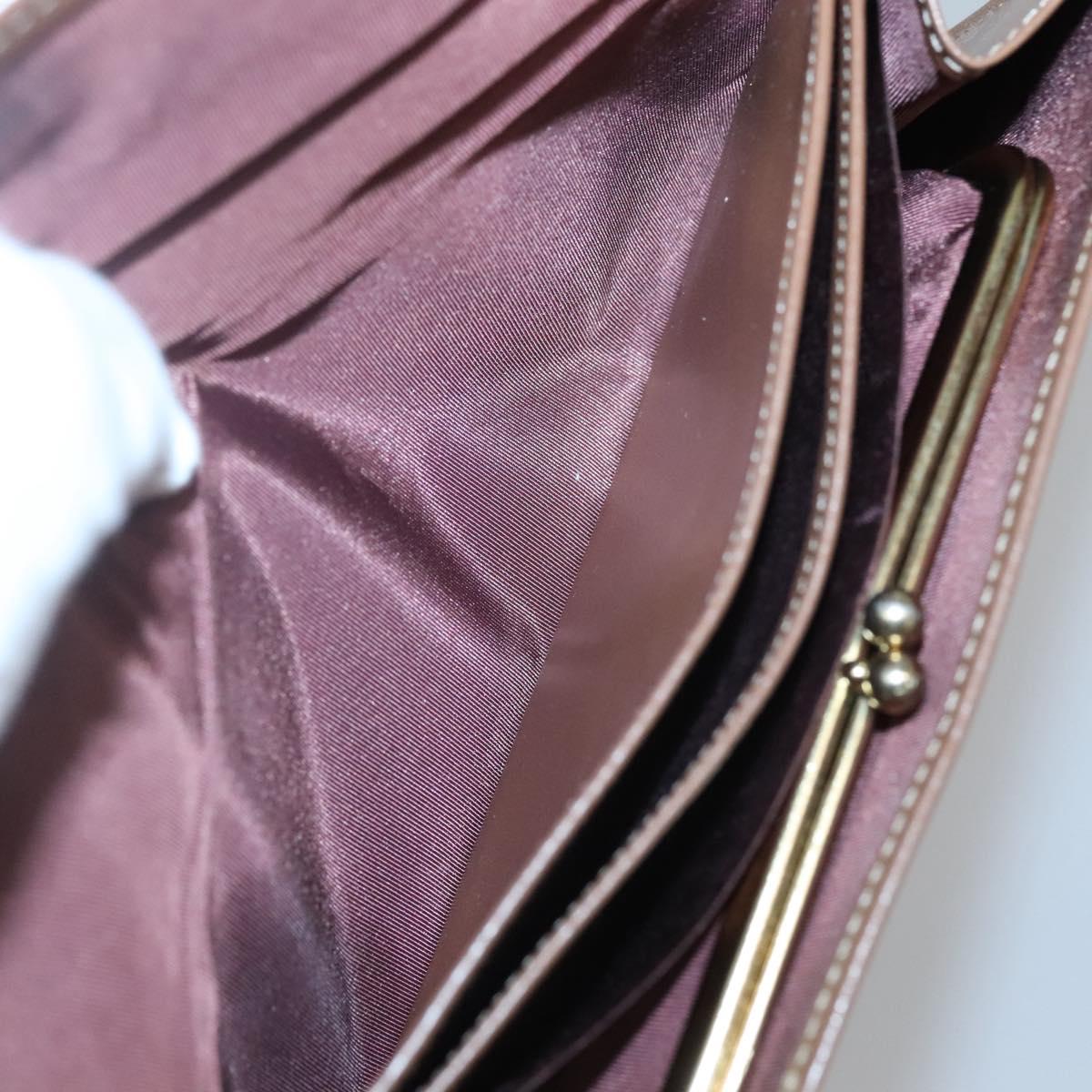 Christian Dior Honeycomb Canvas Wallet Beige Auth bs25042