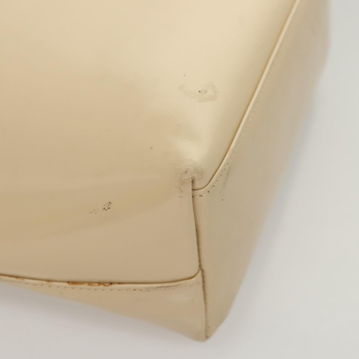 GUCCI Hand Bag Enamel Beige 000 2058 0558 0 Auth bs25058