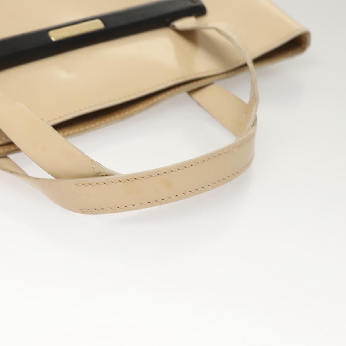 GUCCI Hand Bag Enamel Beige 000 2058 0558 0 Auth bs25058