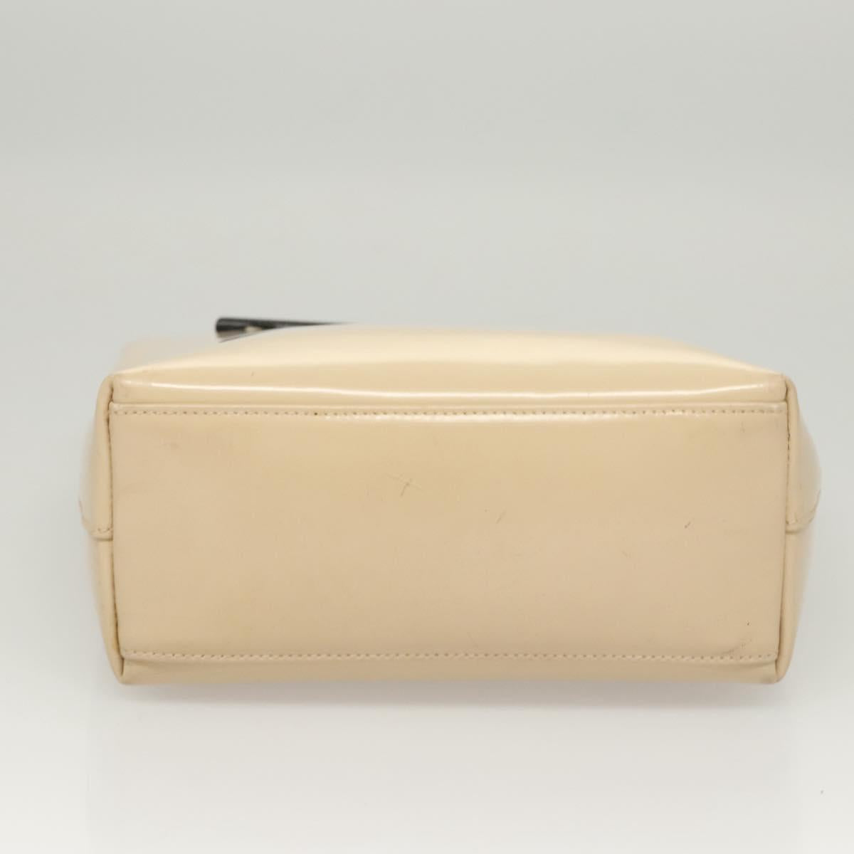 GUCCI Hand Bag Enamel Beige 000 2058 0558 0 Auth bs25058