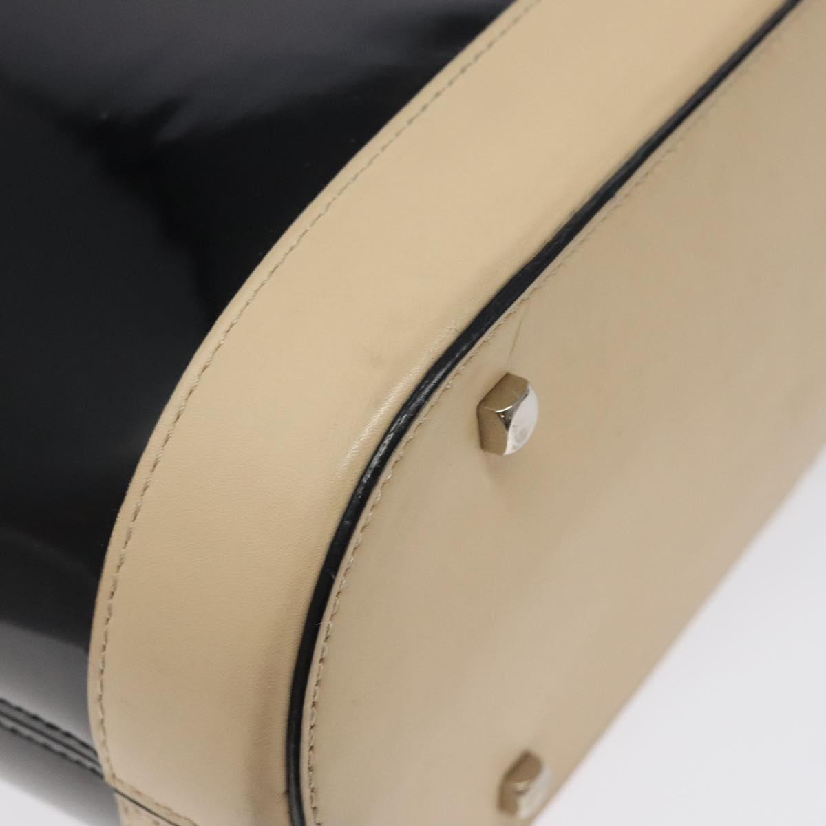 Salvatore Ferragamo Tote Bag Enamel Black Silver Auth bs25067