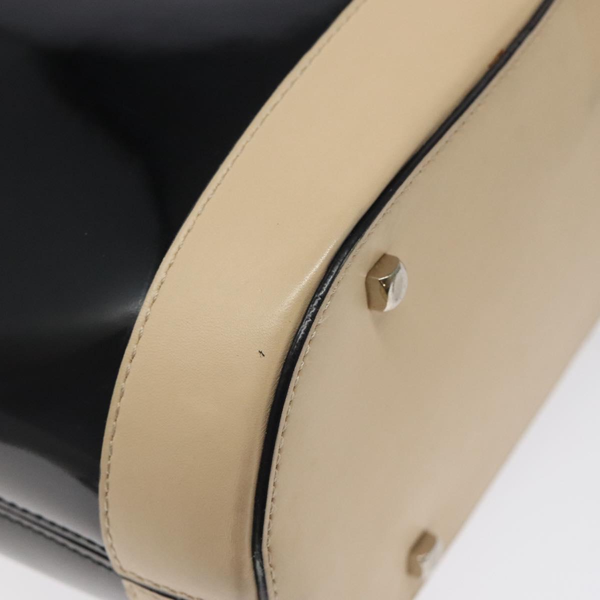 Salvatore Ferragamo Tote Bag Enamel Black Silver Auth bs25067