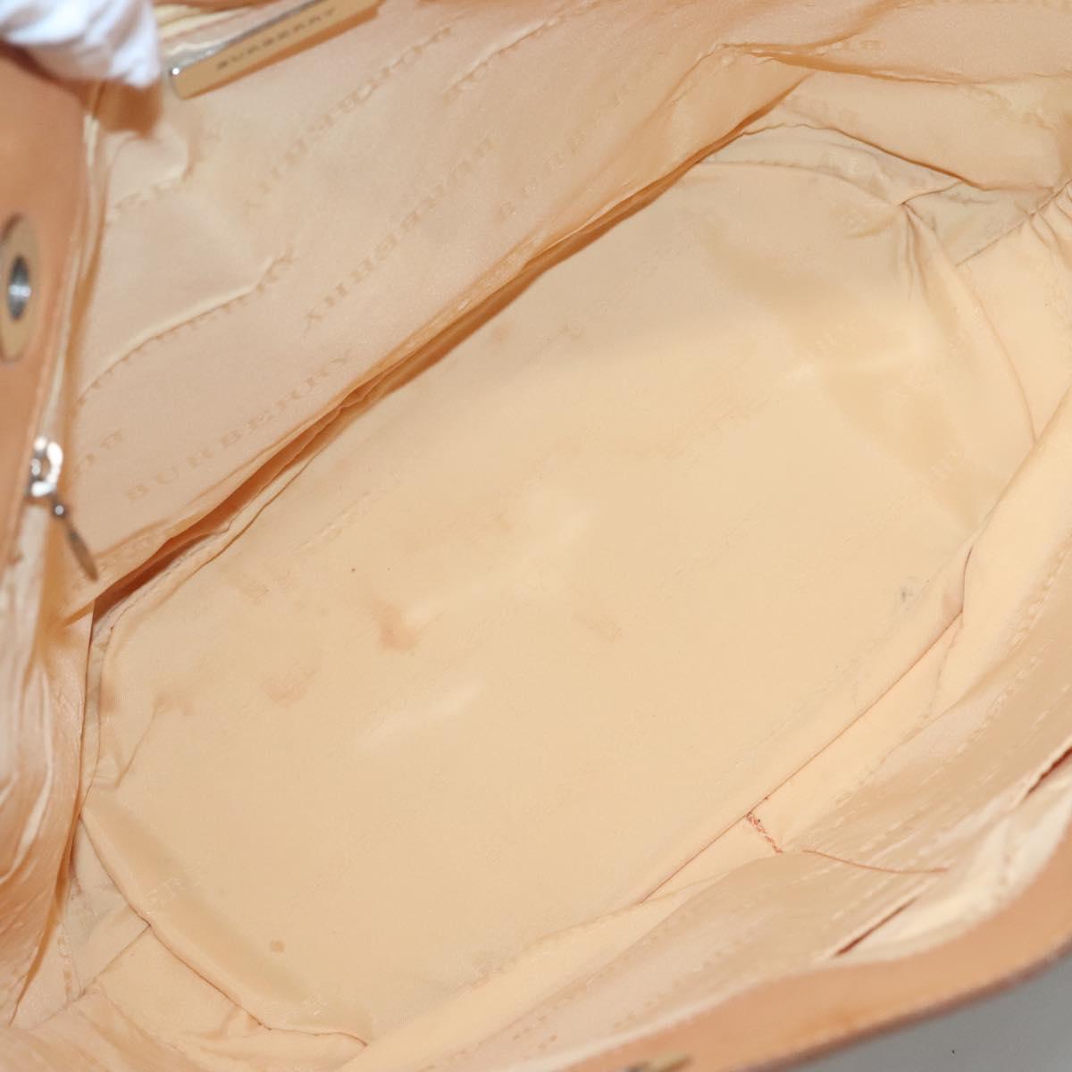 BURBERRY Shoulder Bag Canvas White Silver Auth bs25096