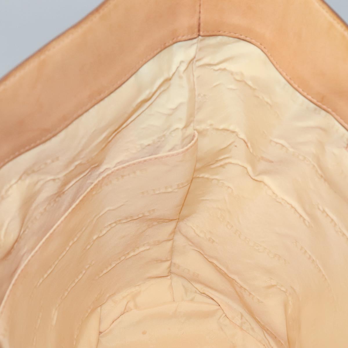 BURBERRY Shoulder Bag Canvas White Silver Auth bs25096