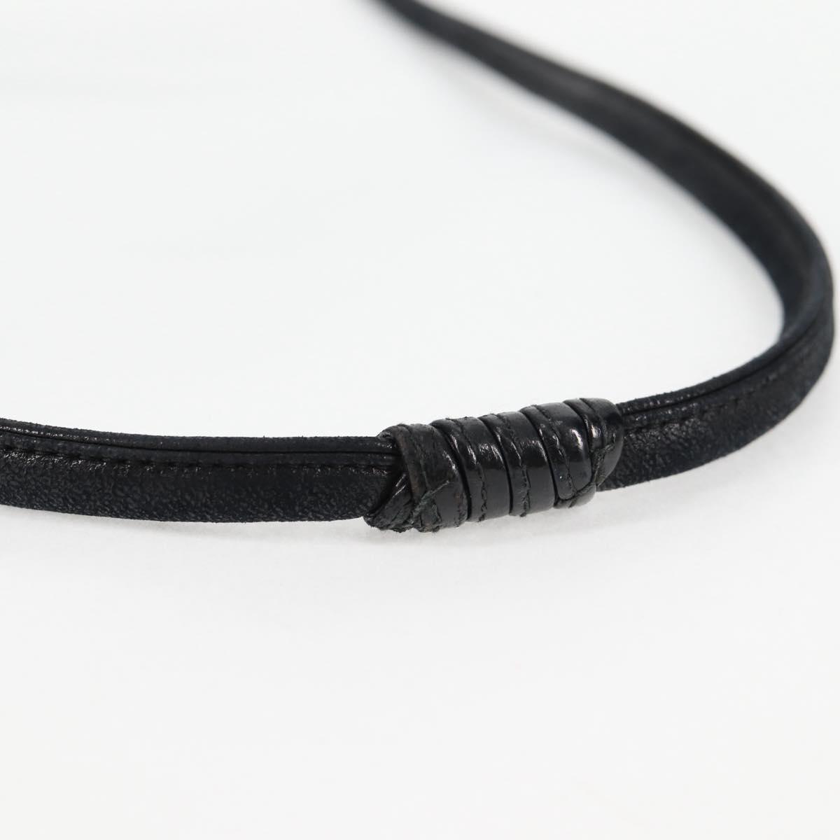 CHANEL V Stitch Shoulder Bag Enamel Black CC Auth bs25102