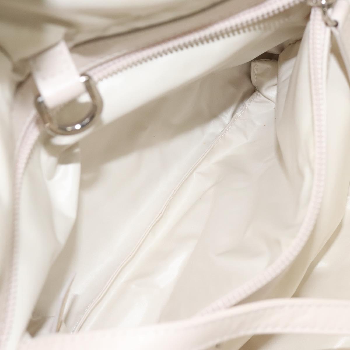 CHANEL Coco Cocoon PM Hand Bag Nylon White Multicolor Silver CC Auth bs25111